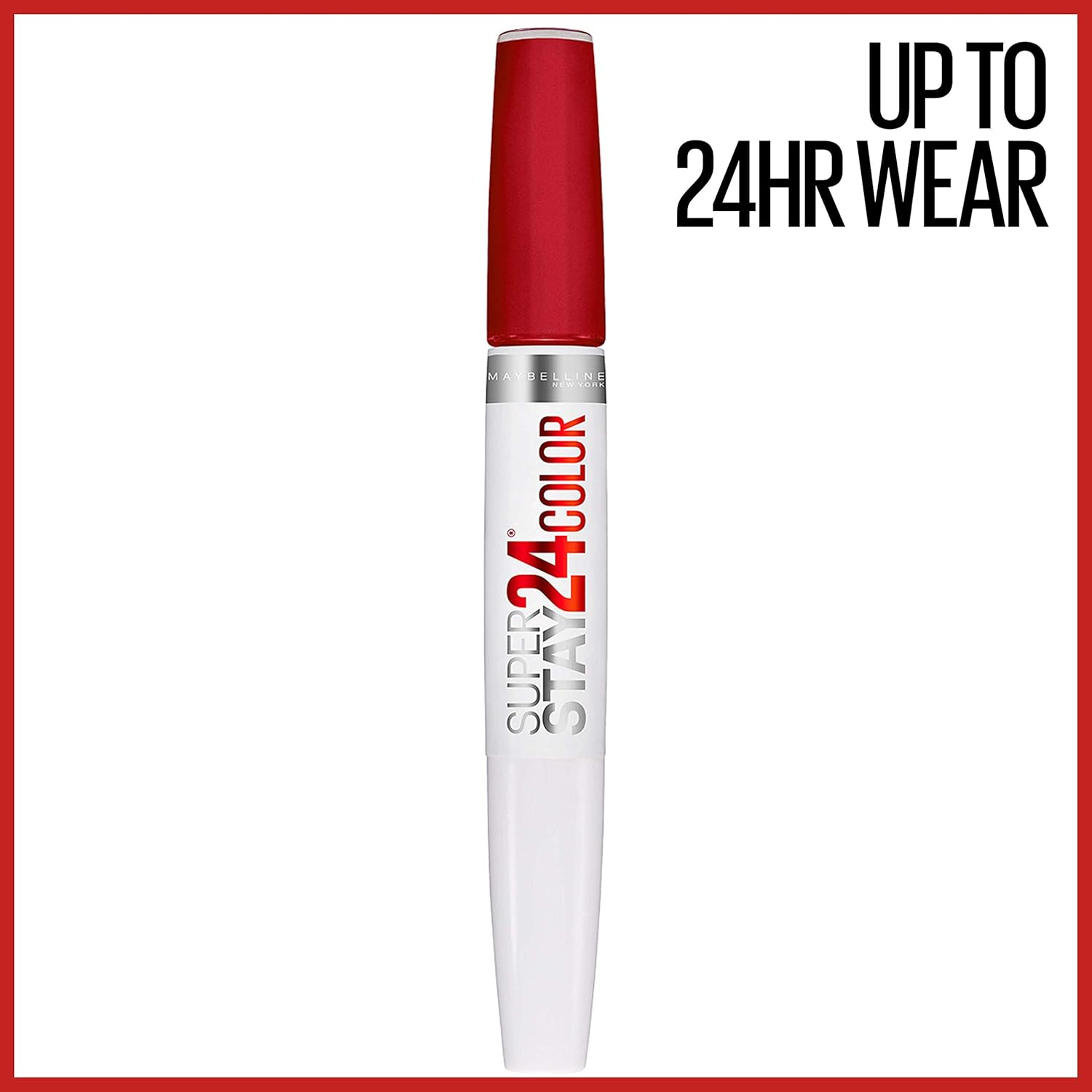 Maybelline New York Super Stay 24, 2-Step Liquid Lipstick Makeup, Long Lasting Highly Pigmented Color with Moisturizing Balm, Optic Ruby, Ruby Red, 1 Count - 220 24/7 Fuchsia image number 7