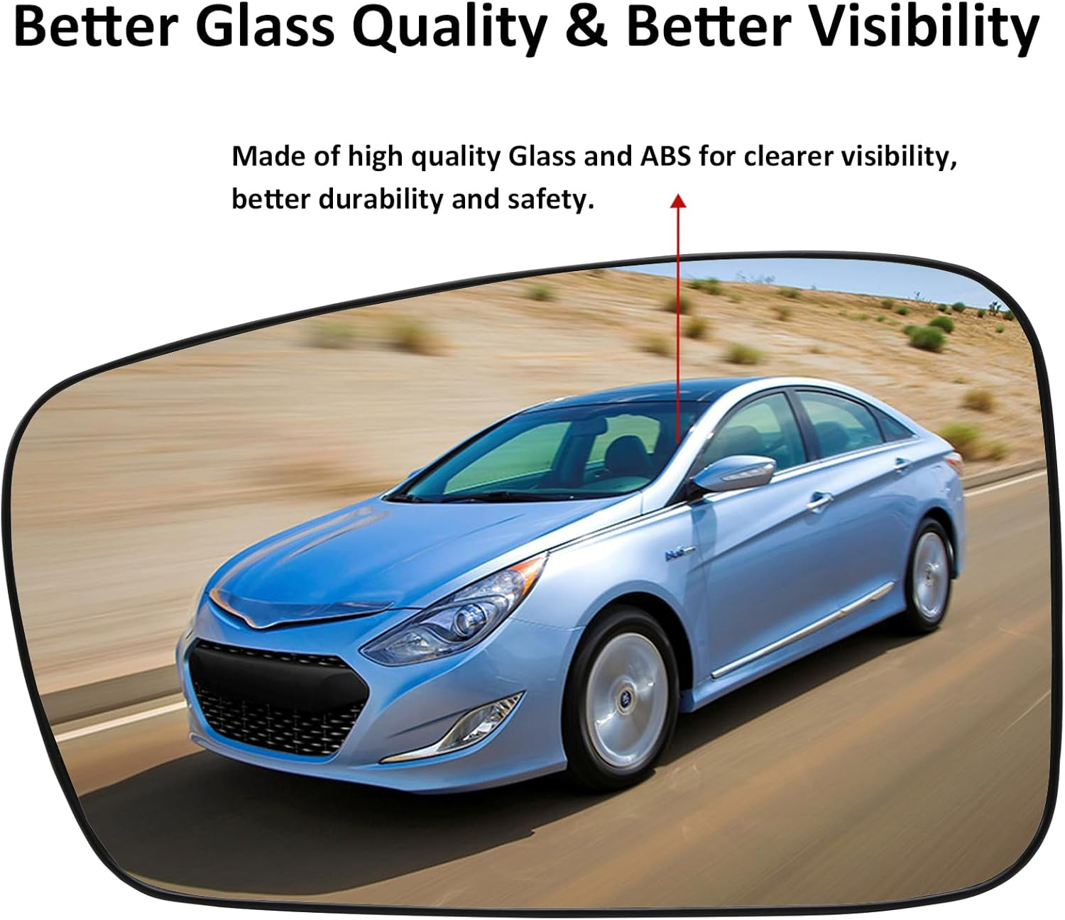 LOIYLLEN Left Side Mirror Replacement for Hyundai Sonata 2011 2012 2013 2014, Automotive Replacement Parts - Left Side Mirror Glass, Rear View Mirrors Glass with Power Heated image number 1