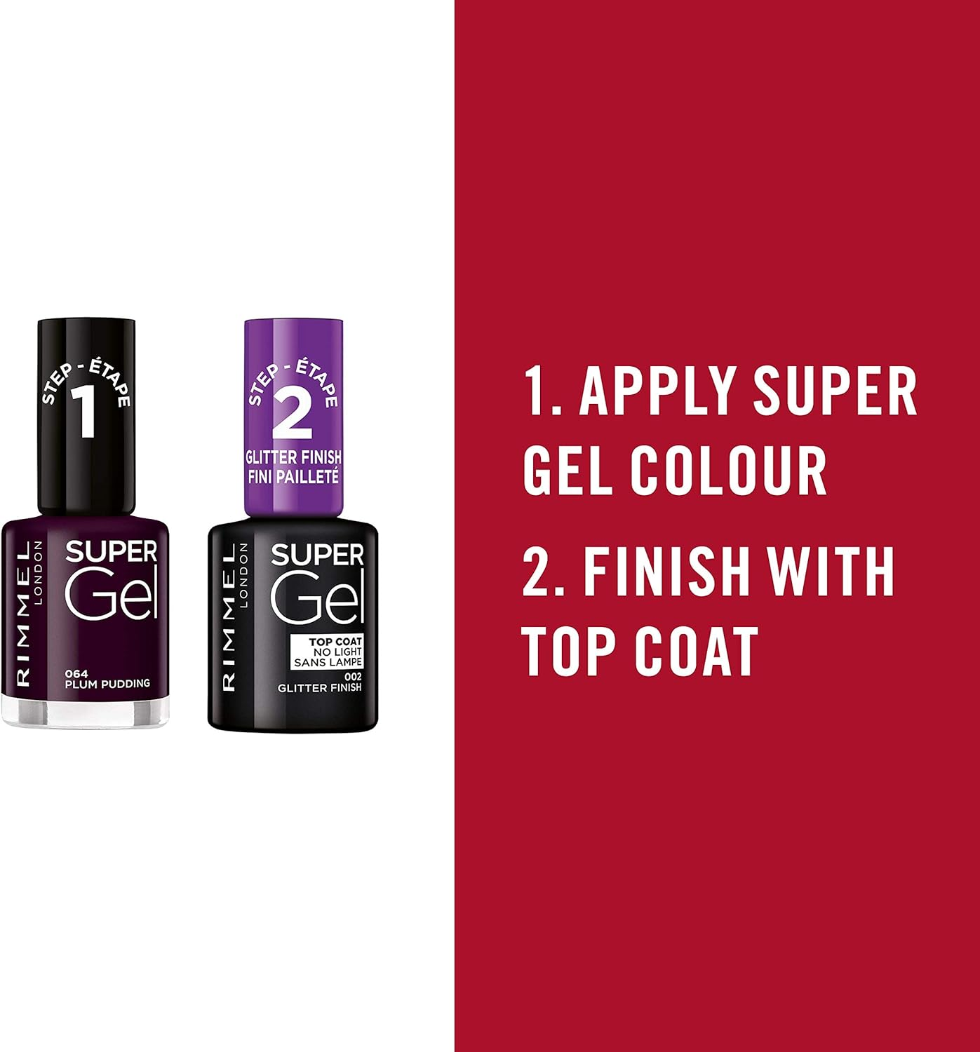 Rimmel London Super Gel Nail Polish #064 Plum Pudding 12Ml image number 5