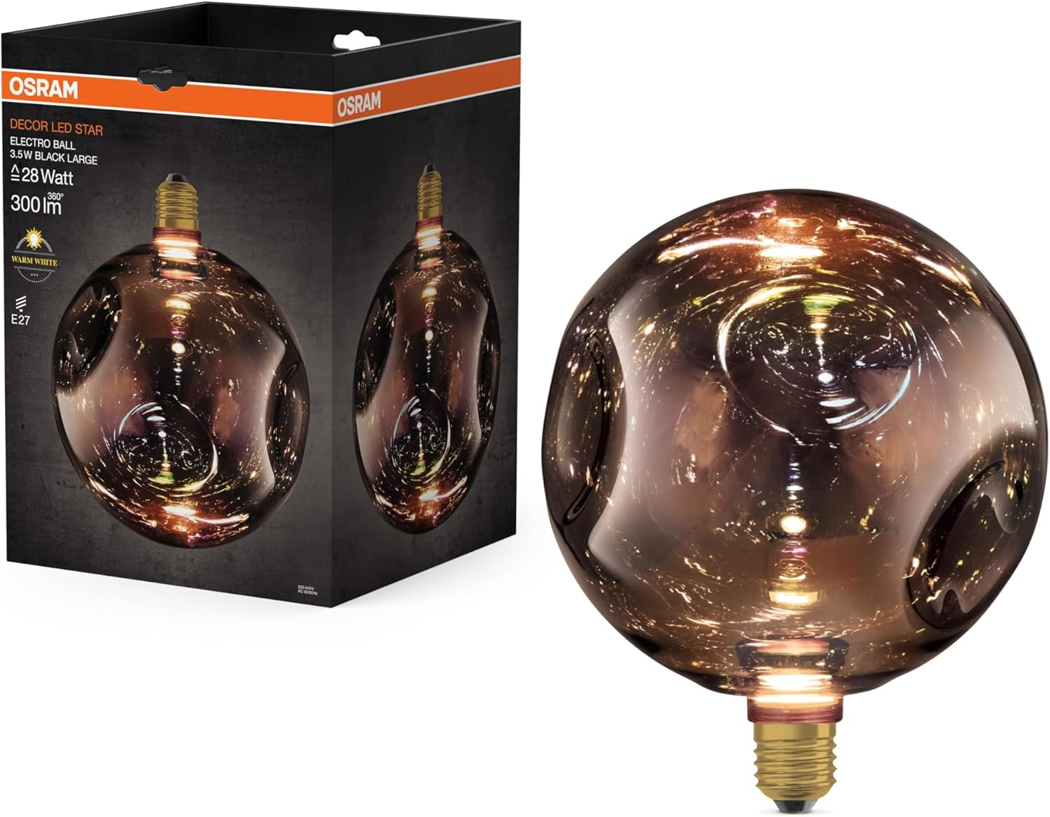 OSRAM Decorative LED Lamp in Electric Glass in Electric Glass Large Black image number 1