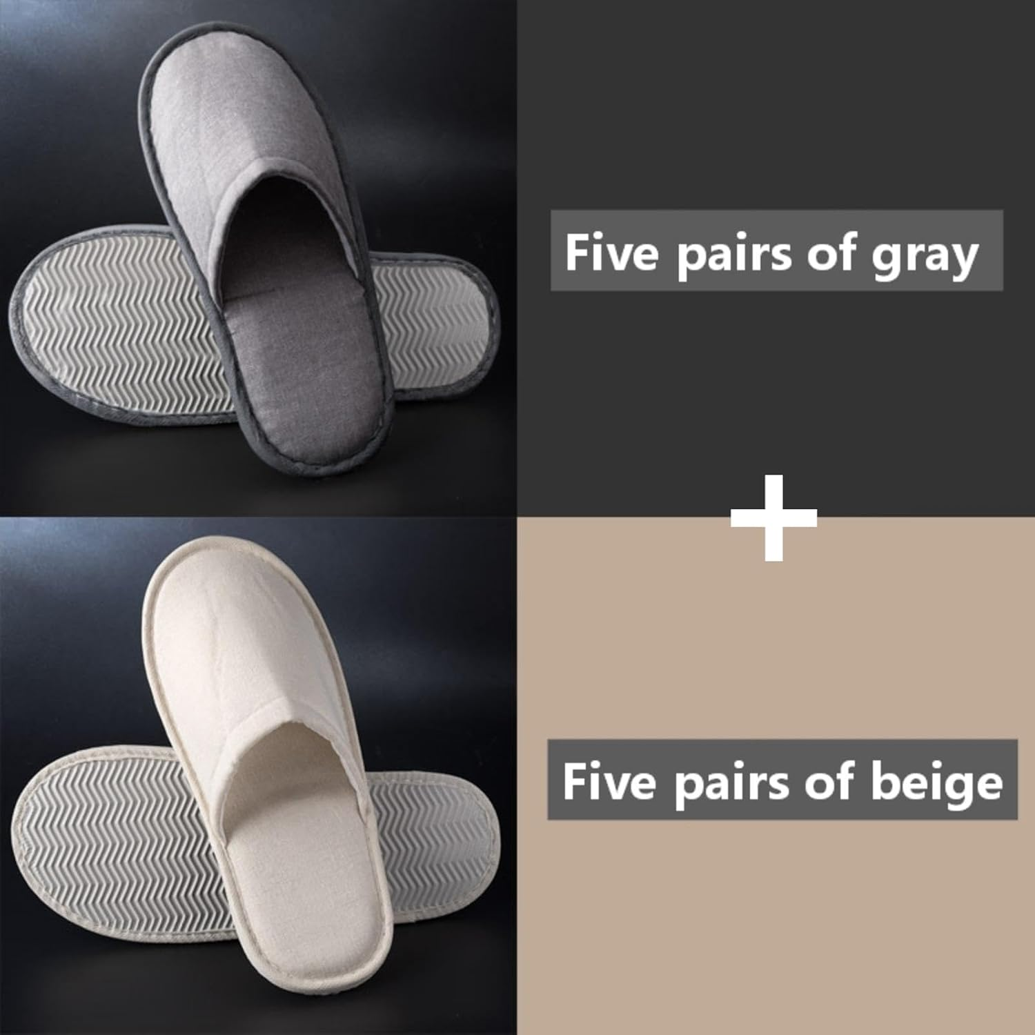 10 Pairs SPA Slippers - 28X11Cm Eco Disposable Non-Slip Guest Slippers for Airbnb, Beach Houses, Wedding Party, Bedroom, Travel & Winery Stays | Reusable Jute Footwear image number 5