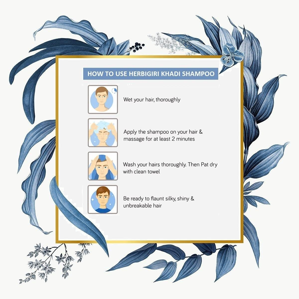 Herbigiri Khadi Natural Henna Tulsi Herbal Shampoo 210Ml Pack of 6 image number 2