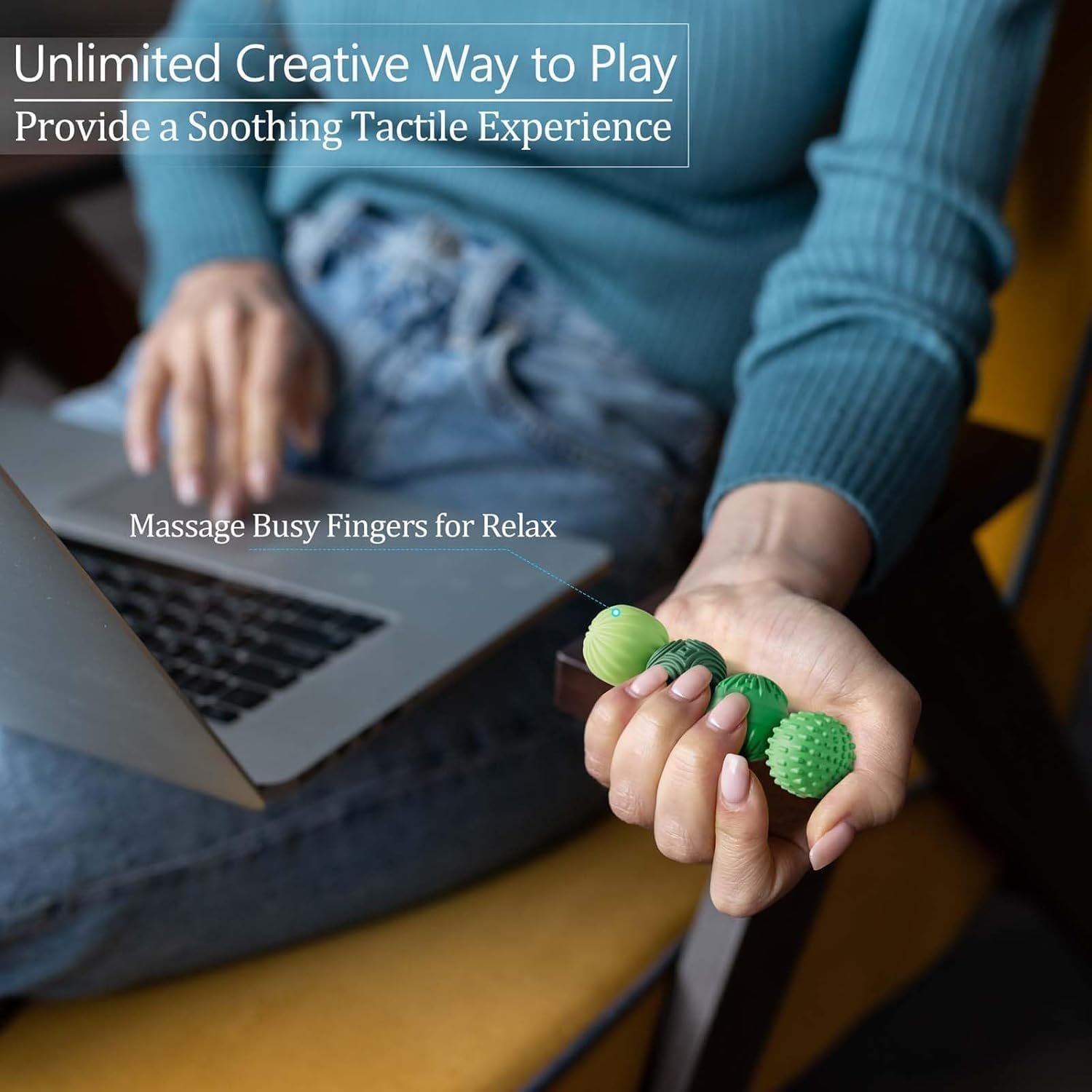 Silicone Magnetic Balls Fidget Toys for Adults & Teens,4Pcs Stress Relief Sensory Toys for Autism ADHD Anxiety,Fun Textures Gadgets,Office Desk Toy,Stocking Stuffers for Women Men Teen Gift