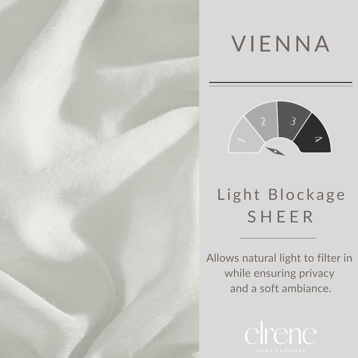 Elrene Home Fashions Vienna Tie-Top Sheer Window Curtain Panel, off White, 52" X 95" (1 Panel) image number 2