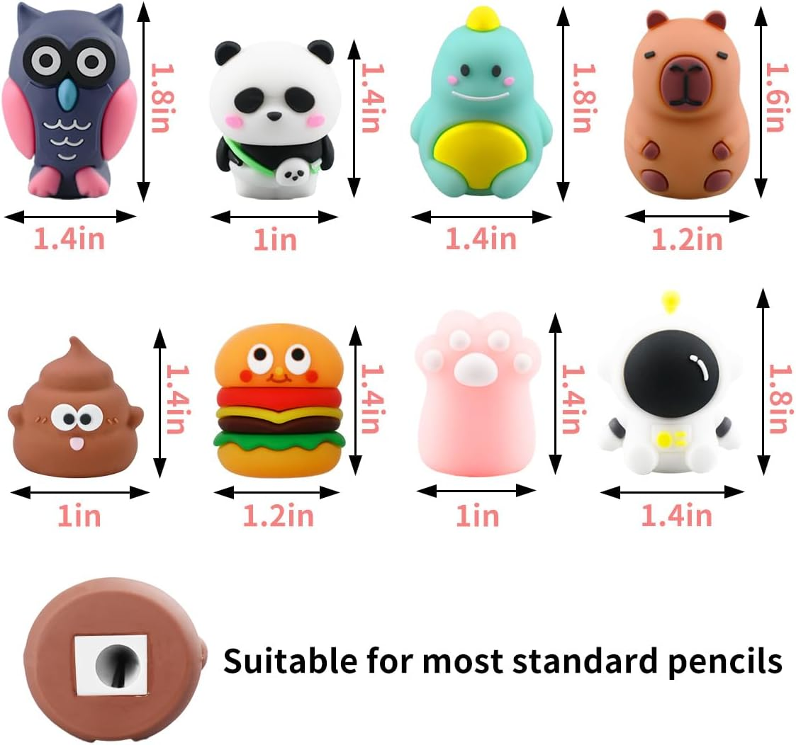 8 PCS Cute Pencil Sharpener for Kids, Fun Cartoon Handheld Little Pencil Sharpeners, Small Kawaii Party Favors Stationary Lovely Gifts for School Office Supplies image number 1