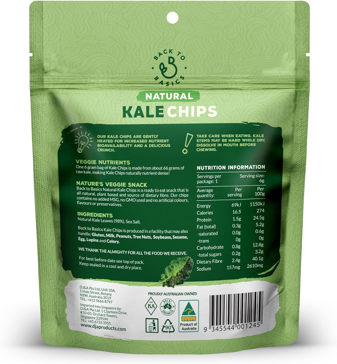 DJ & a Natural Kale Chips 6 G image number 1