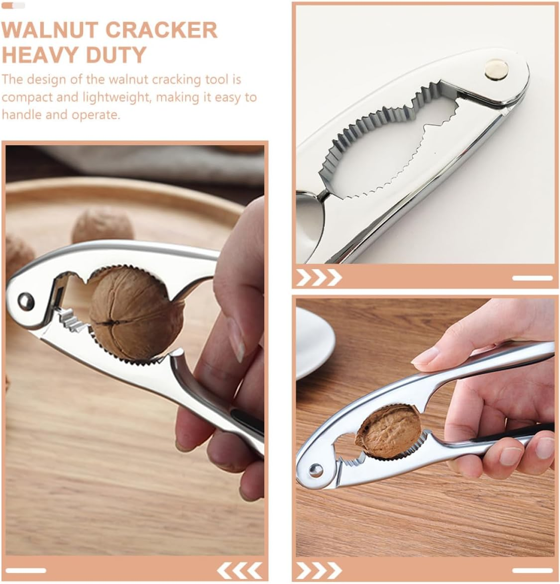 SHINEOFI Multifunctional Walnut Cracker Tool with White Matte Nickel Finish, Handheld Nutcracker for Walnuts, Pecans, Crab Legs, and Seafood, Kitchen Shelling Gadget for Easy Nut and Crab image number 5
