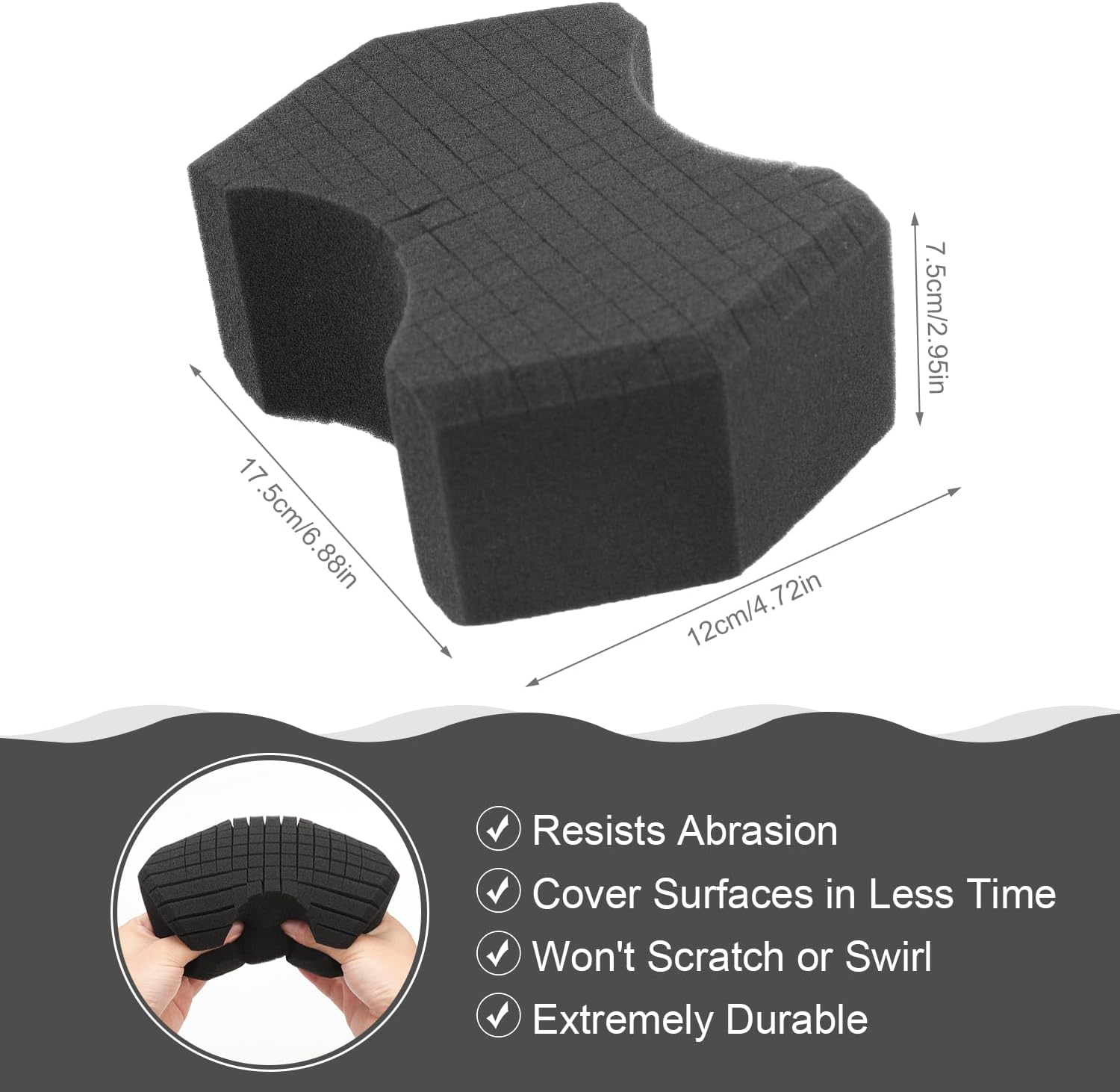 Car Wash Sponge, Non Scratch Car Sponges Soft Rinseless Foam Sponge for Detail Car Washing Cleaning image number 6