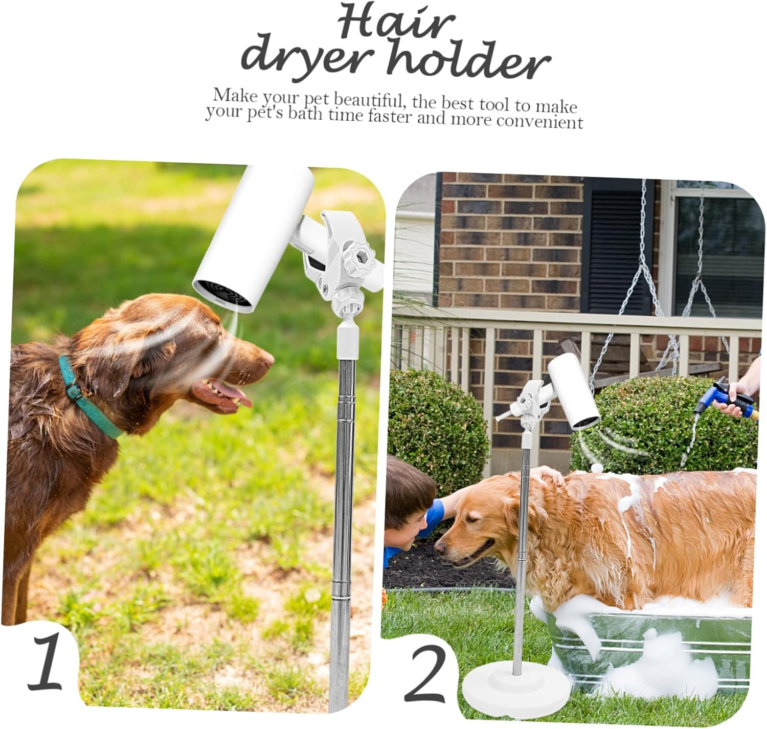 FOYTOKI Hair Dryer Rack Blower Floor Stand Hands Hair Dryer Holder Sturdy Stand for Smooth Surface image number 3