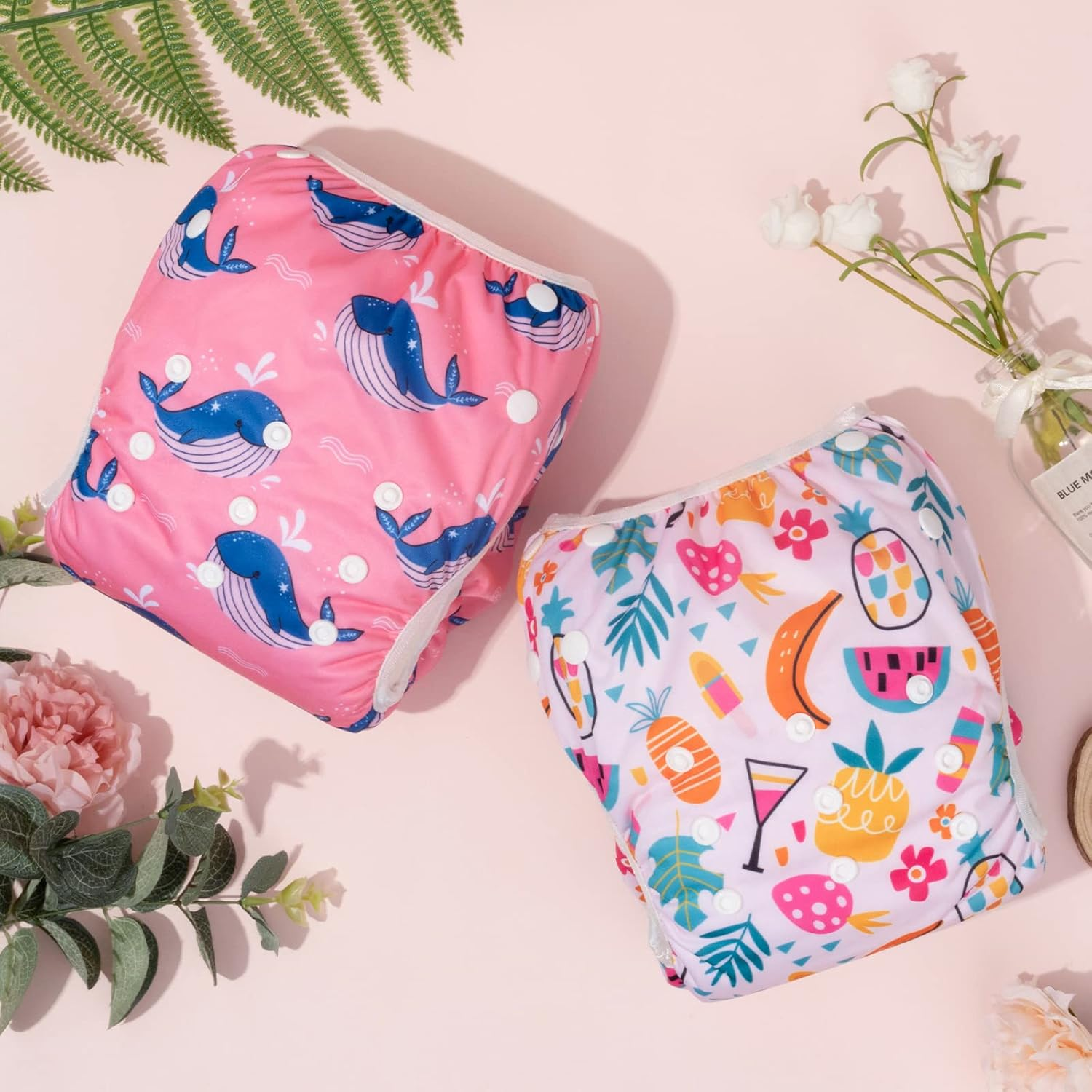 ALVABABY Swim Diapers Baby Toddler Snap Large Size Reusable Adjustable Washable 0-2 Years Old Baby Boys Girls Swim Diaper ZYK103-D118-AU image number 5