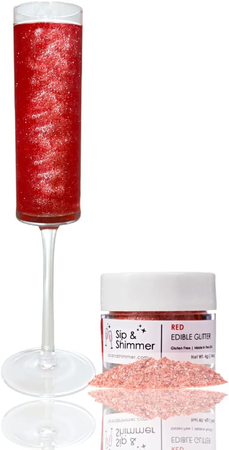 Sip and Shimmer Christmas Drink Glitter &ndash; Drink Glitter for Cocktails, Wine, Champagne, Mocktails &ndash; Food-Grade Cocktail Glitter Made in USA &ndash; Red and Green Christmas, Edible Glitter, Christmas Party - Black,Orange image number 6