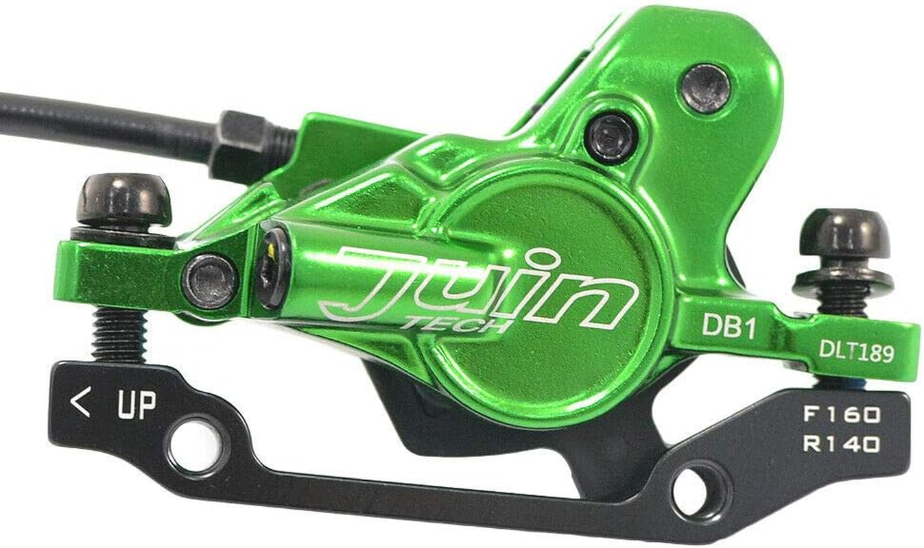 JUIN TECH DB1 MTB E-Bike Hydraulic Dual-Piston Disc Brake Set(F+R) W/160Mm Rotor, Green, JT2267 image number 1