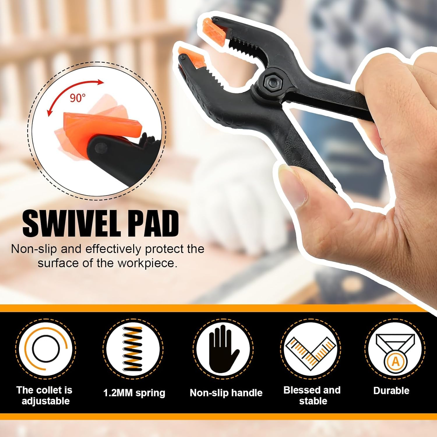 Spring Clamps, 20Pcs Mini Backdrop Clips, 65 &times;52Mm Heavy Duty Plastic Spring Clamps for Woodworking, Photography Studio, Home Improvement image number 4