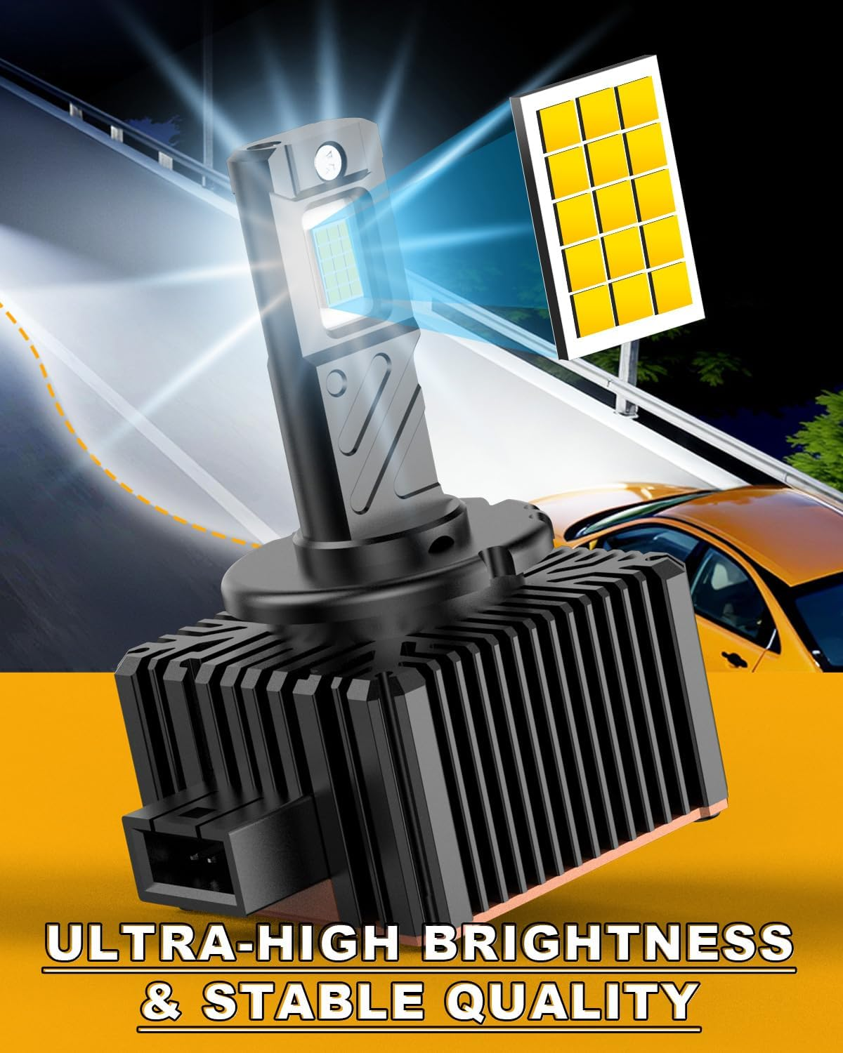 D1S D1R LED Bulbs 800% Brightness, 30000LM 6500K Xenon White 1:1 Size Plug and Play D1S LED Headlight Bulbs, Pack of 2 image number 5