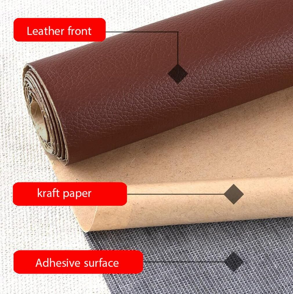 Sofa Leather Repair Kit 35 X 137 Cm Self-Adhesive Leather Repair Patch, Car Scratch Repair Kit Suitable for Sofas, Car Seats, Luggage, Book Binding