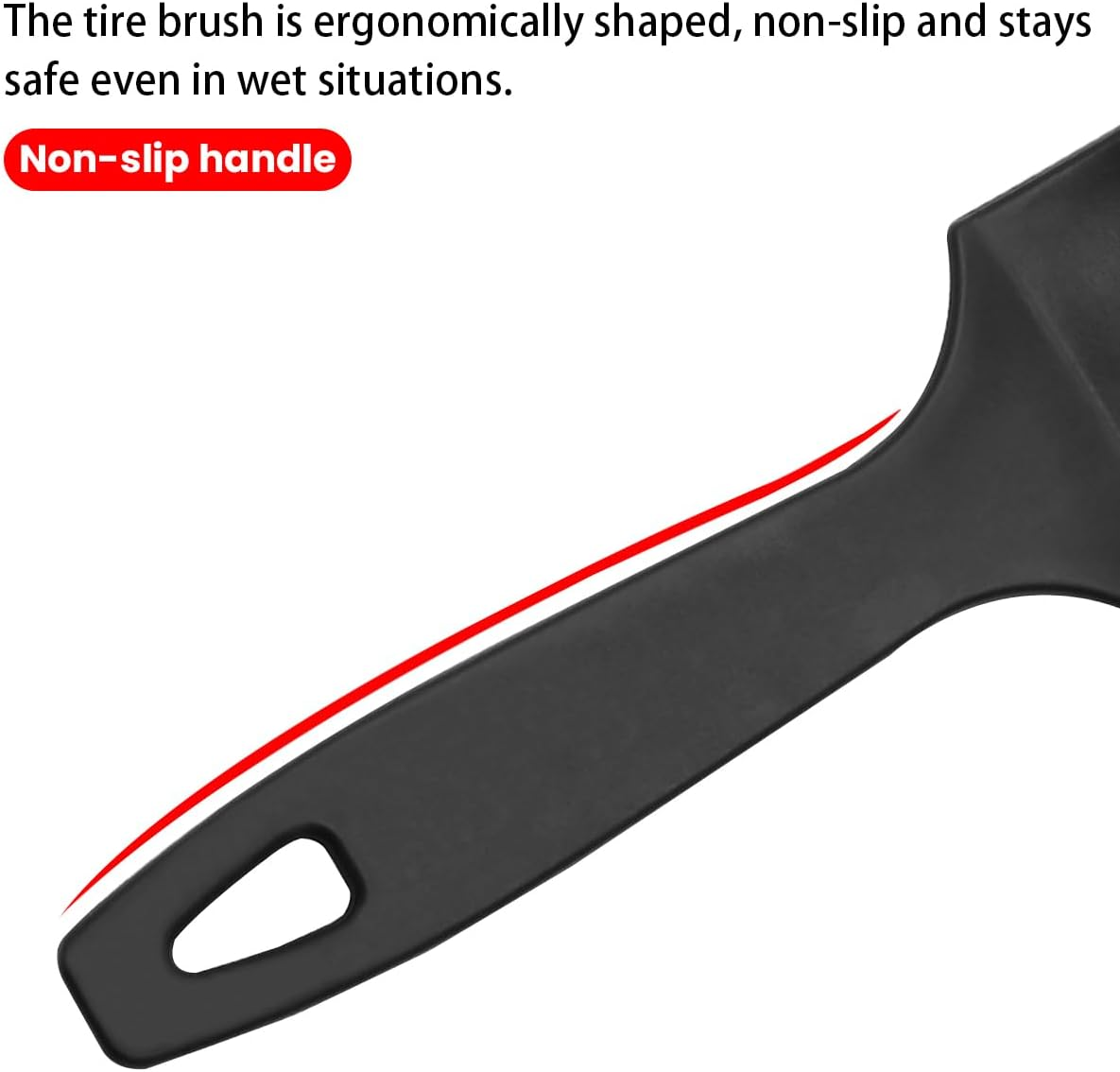 JNNJ Pack of 2 Wheel Rim Brush, Non-Slip Grips Tyre Brush, Car Care Tyre Brush, Car Wheel Cleaning Brush, Rim Cleaner Brush for Motorcycle, Bicycle (White) image number 6