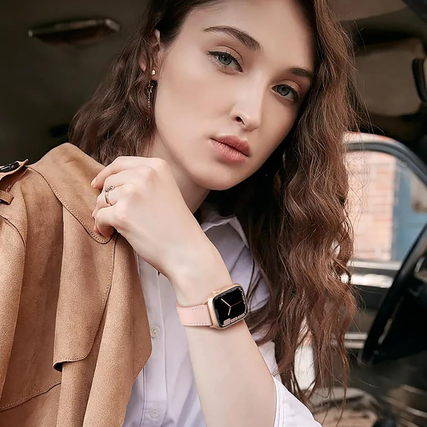 WJK Compatible with Apple Watch Series 11 10 9 8 7 6 5 4 3 2 1 SE and Iwatch 38Mm 40Mm 41Mm 42Mm Women Men, Top Grain Genuine Leather Replacement Wristband for Apple Watch, Multi Colors image number 1