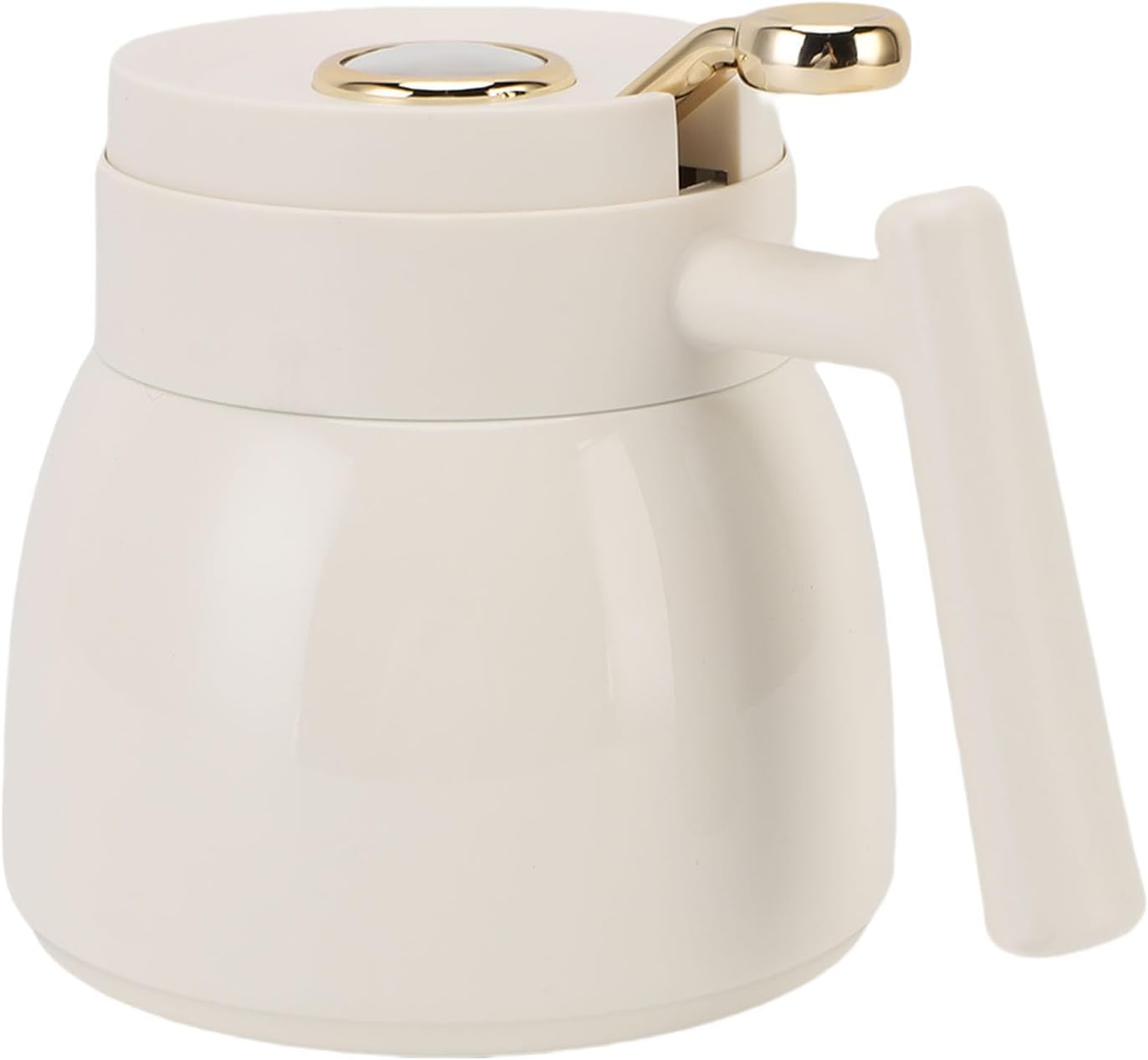 Thermal Coffee Carafe, 880Ml Stainless Steel Vacuum Insulated Thermal Tea Pot with Filter, Coffee Pot Water Beverage Pitcher Dispenser with Mechanical Temperature Display (White) image number 6