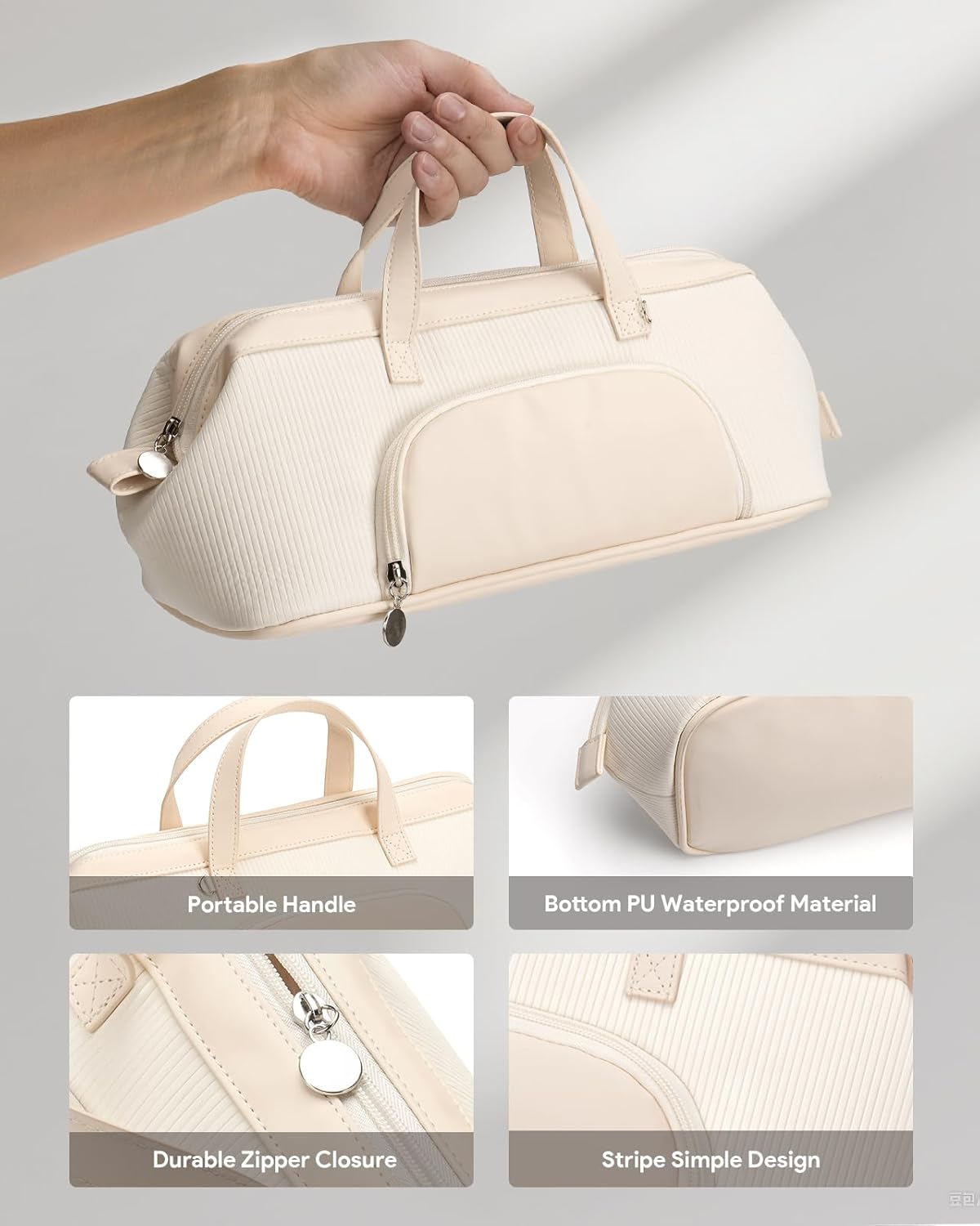 Lotour Hair Tools Travel Case Bag for Shark HD430 Flexstyle/Dyson Airwrap/Dyson Supersonic Hair Dryer, Beige, Travel