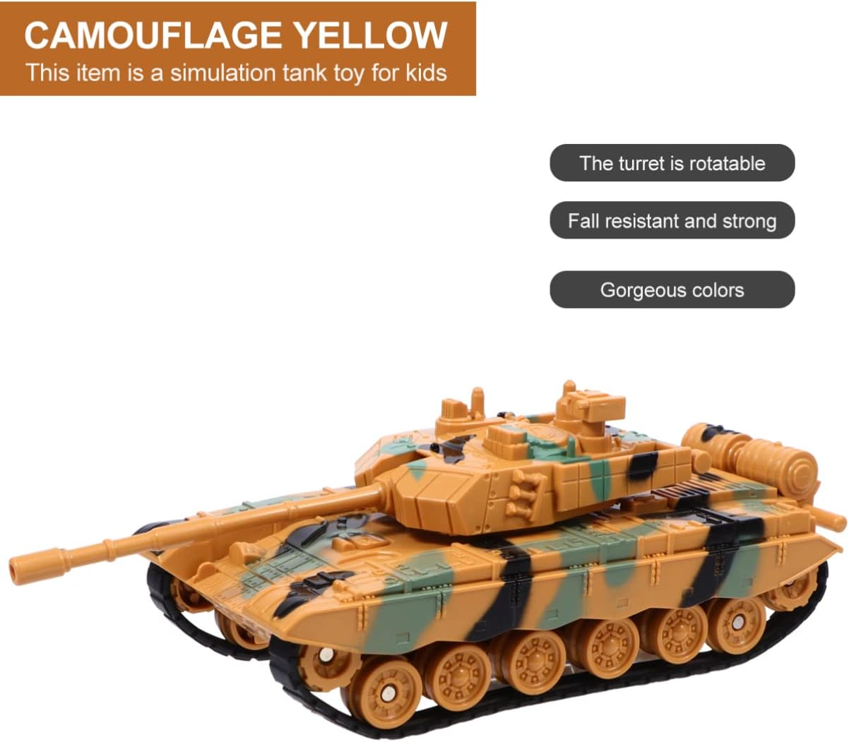 Toddmomy Tank Models Plastic Tanks Kids Toys Vehicle Toys Deck Decor for Kids Boys Girls image number 3