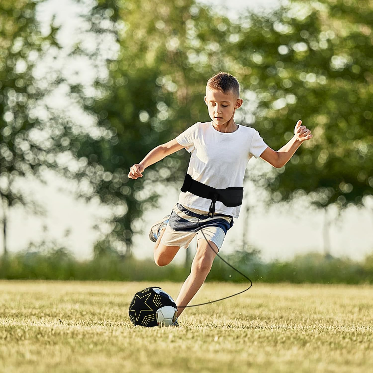 Proxima Direct 2PCS Soccer Training Belt Soccer Practice Trainer Adjustable Football Practice Belt Soccer Kick Train Equipment, Hands Free Fits Ball Size 3/4/5 Kids and Adults (Football NOT Included) image number 4