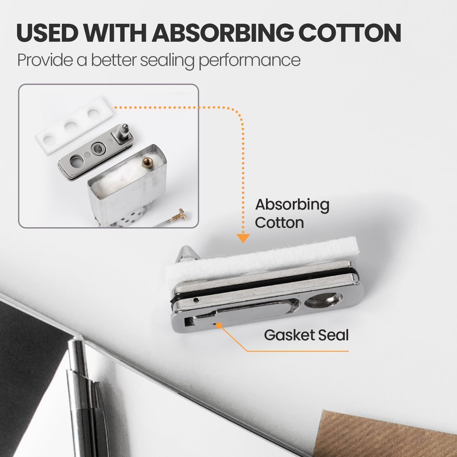 Accessories Compatible with Zippo Lighters, Metal Lighter Accessories with Cotton Felt Pad and Insert Seal for Lighter Replacement Parts image number 4