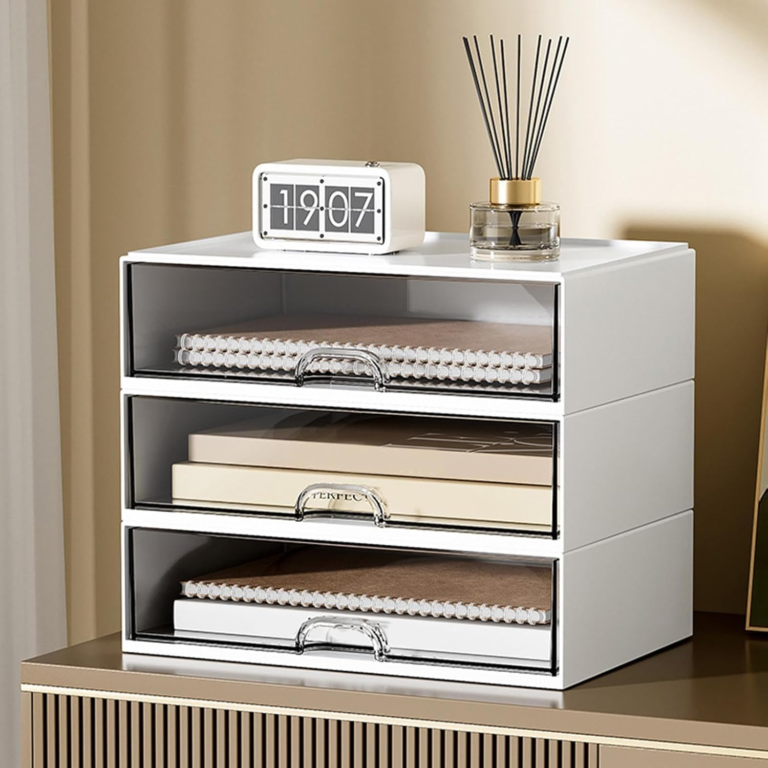 Desk Organizer - Office Stationary Organizer, Desk Supplies Holder | Multifunction Desk Organizer, Table Storage Box, Pencil Holder Organizer image number 3