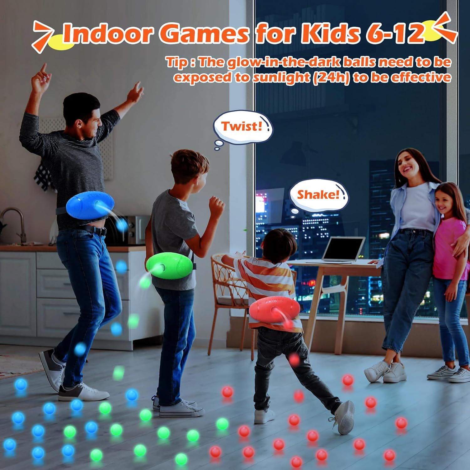 Shaking Swing Balls Outdoor Games,3 Pack Halloween Party Favor Carnival Birthday Games for Kids Adult with 60 Balls, Outdoor Indoor Toys for Boys Girls, Lawn Games for Kids Toys