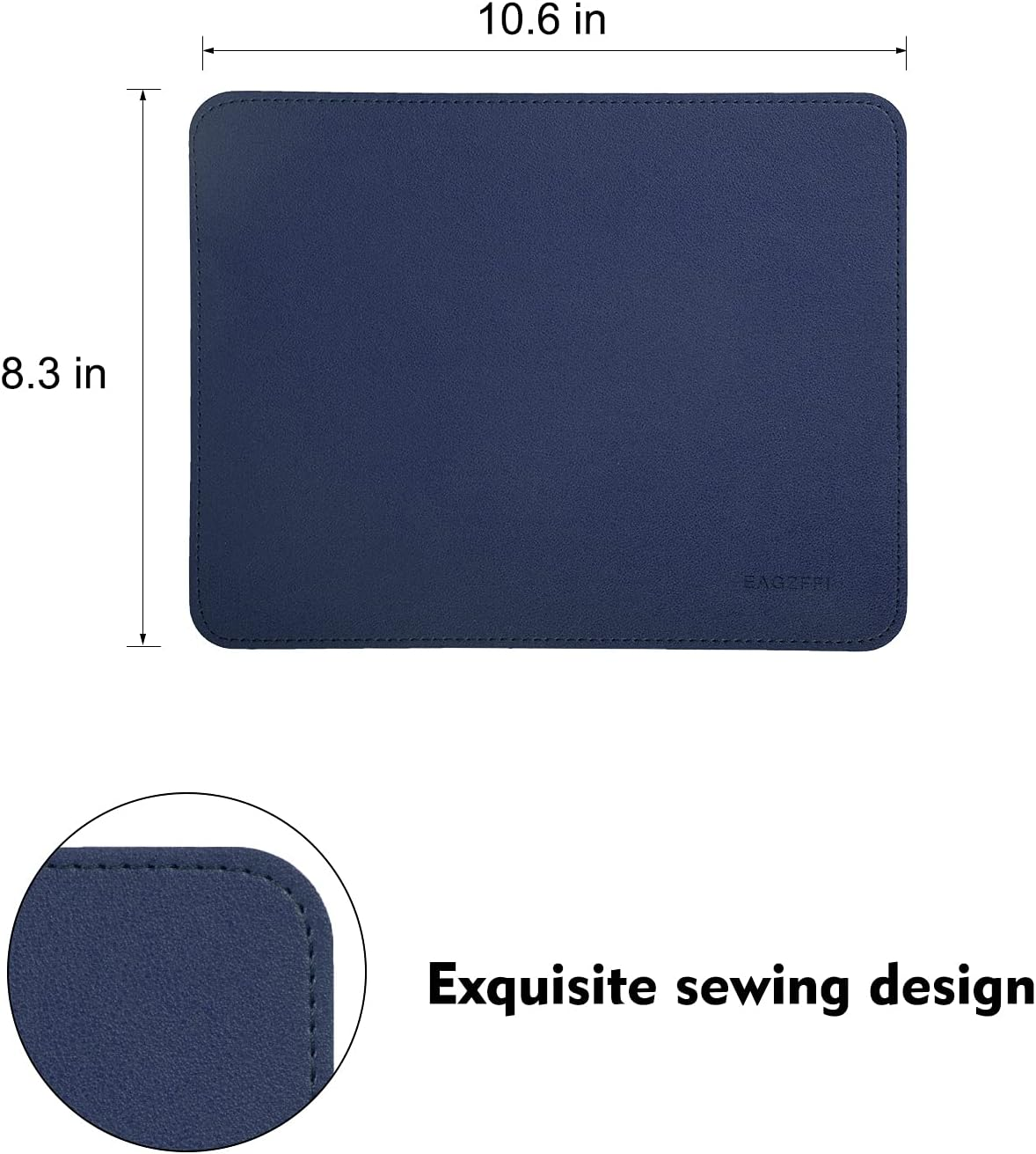 Leather Mouse Pad,Wood Mouse Pad,Double Side Mouse Pad,Stitched Edges,Equipped with Coaster Mouse Pads for Laptop,Office & Home,1 Pack,8Inch11Inch,Eagzffi(Blue) - Apricot image number 7