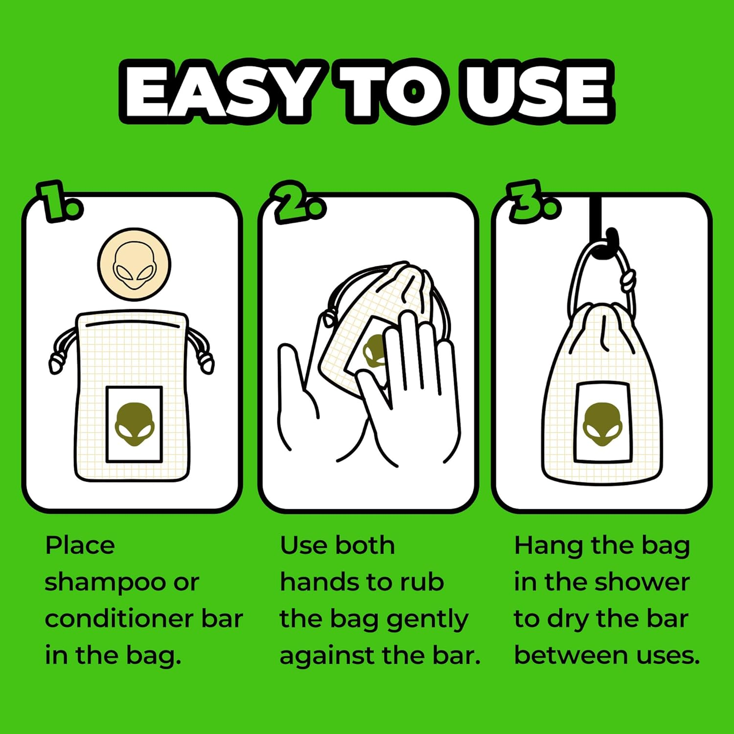 Shampoo Bar Soap Saver Bag for Extended Soap Life | Zero-Waste & Planet-Friendly Self-Draining Cotton Soap Bag | Mesh Soap Pouch for Shampoo & Conditioner Bar W/ 360&deg; Airflow (Conditioner) image number 1