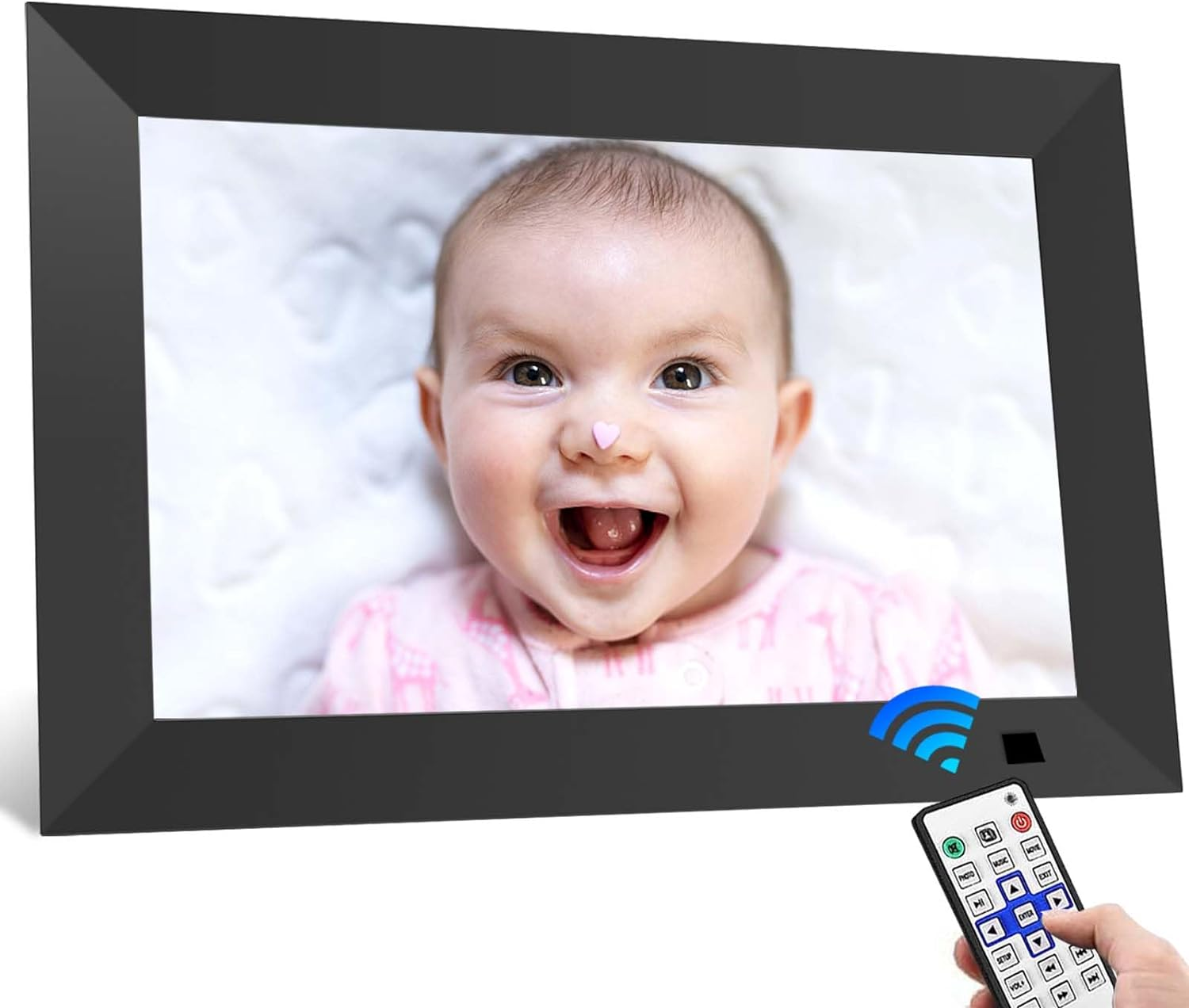 Digital Photo Frame, 10.1 Inch Remote Control Digital Picture Frame 1280*800 IPS High Resolution 16:10 Display, Electronic Picture Frame Support Auto-Rotate/Image Preview /Video /Calendar Clock image number 5