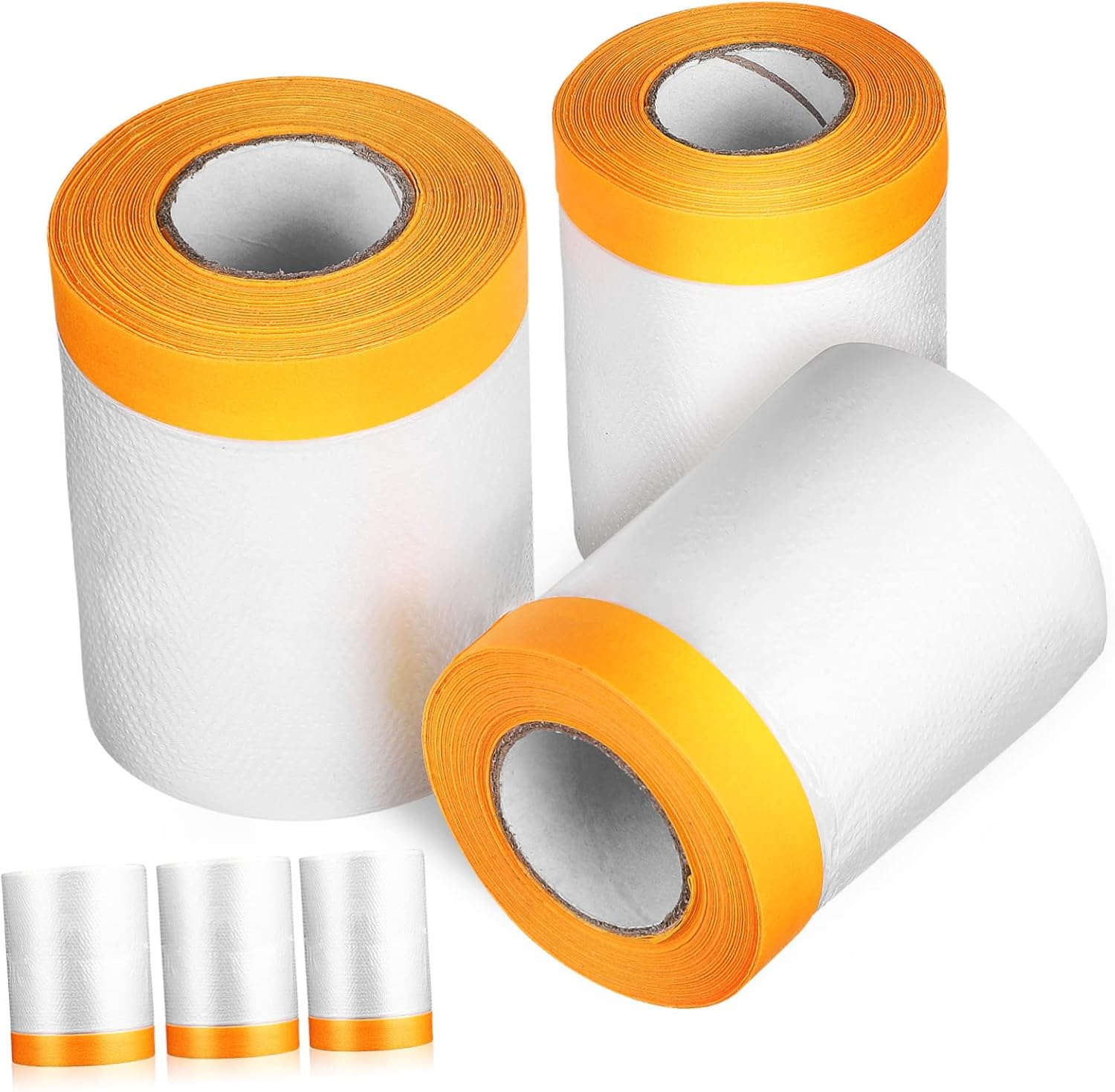 INOOMP 6 Rolls Self-Adhesive Masking Tape Film Covering Films for Painting Dust Protection, Including 30Cm&times;30M and 55Cm&times;25M/30M Sizes, Suitable for Automotive and Furniture Painting image number 2