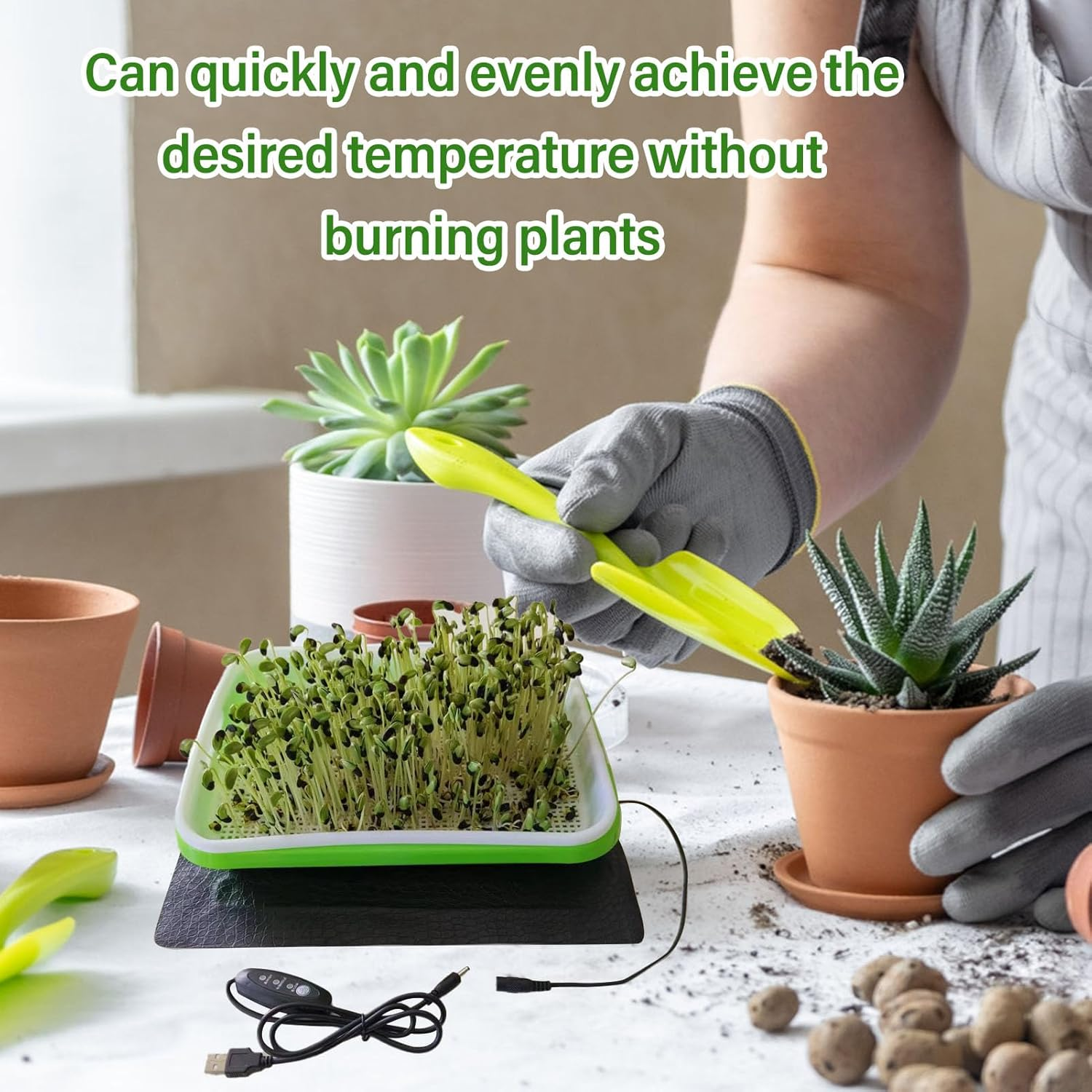 Seedling Heat Mat, Consistent Temperature Control, 3 Gear Temperature Adjustment Hydroponic Heating Pad for Indoor Gardening, Root Warming (1522) image number 3