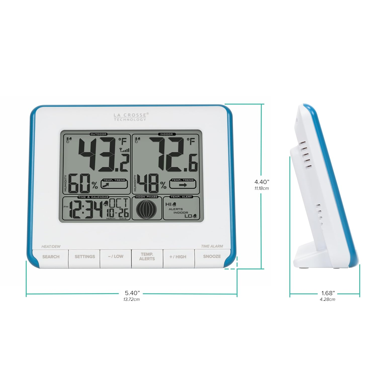 La Crosse Technology 308-1711BL Wireless Weather Station with Heat Index and Dew Point image number 4