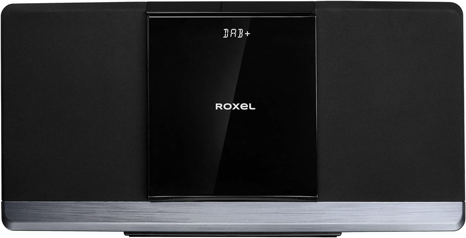 Roxel RCD-320 Micro Hifi System CD Player with DAB/DAB+/ FM RADIO, BLUETOOTH , USB and AUX in Connection, Remote Control, Sleek & Flat Design with White LED Display, Wall Mountable, 40W RMS image number 3