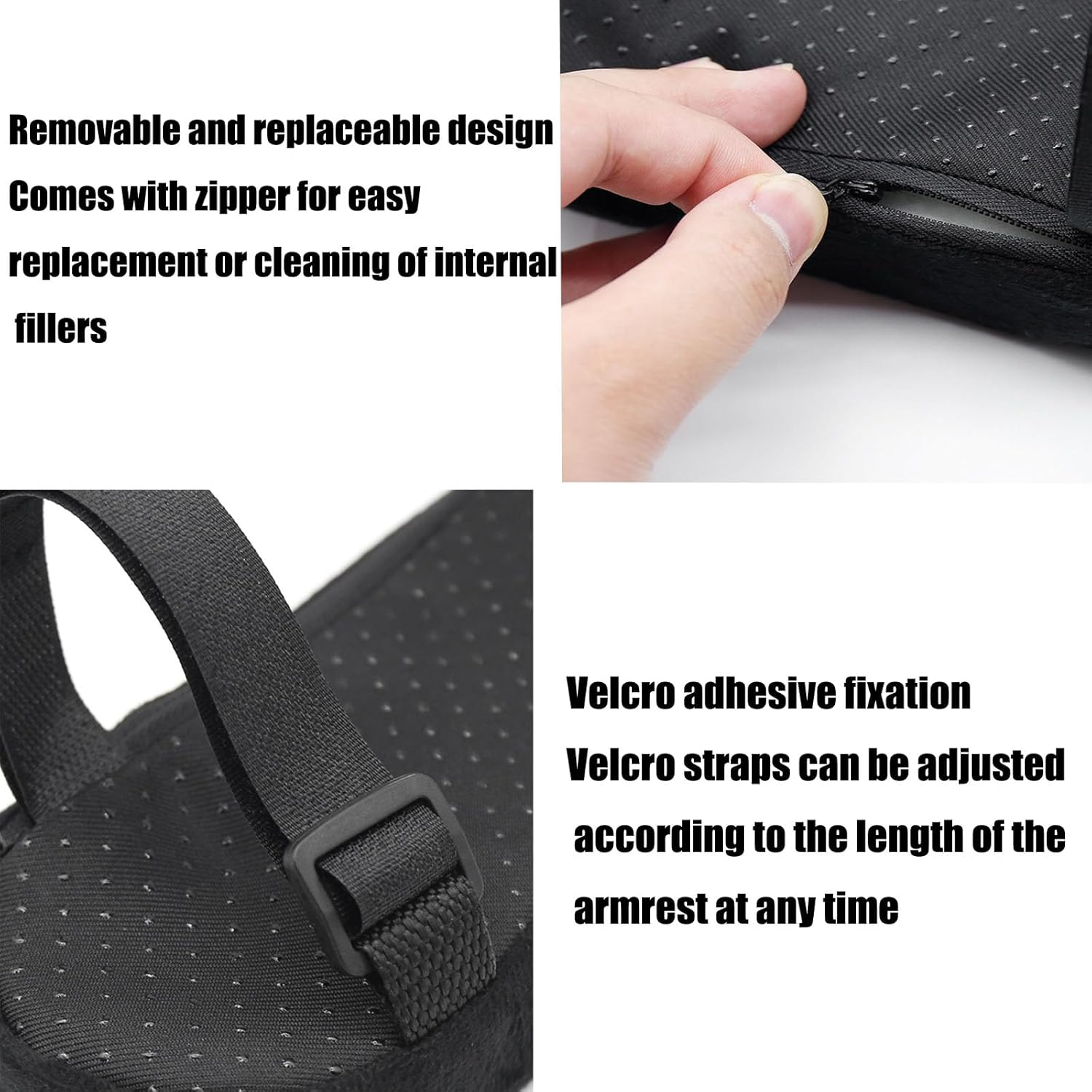 XUTONG 2Pcs Chair Foam Armrest Pads,Comfort Office Chair Arm Rest Gaming Desk Chair for Computer,Car Seat (Black) image number 5