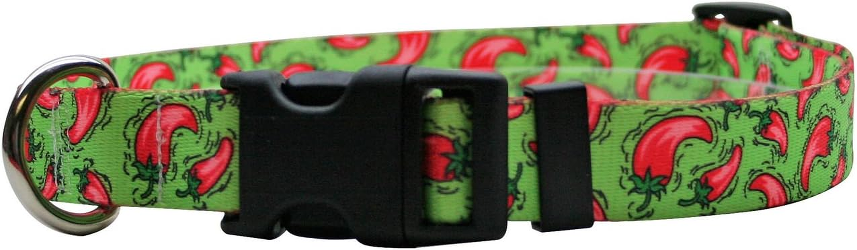 Yellow Dog Design Hot Peppers Dog Collar 3/8" Wide and Fits Neck 4 to 9"