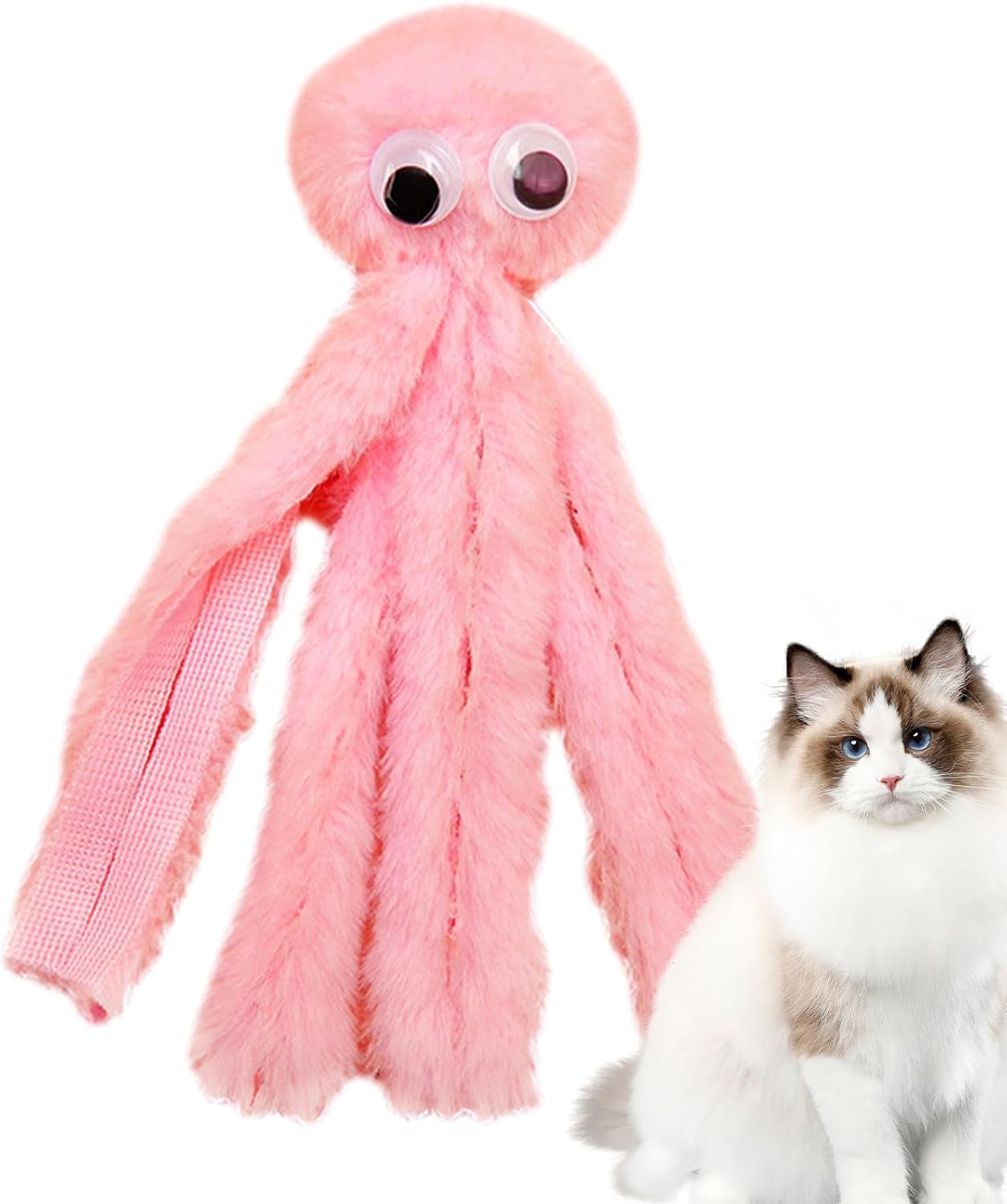 Cartoon Octopus Cat Teething Toys - Octopus Chew Toy, Cartoon Cat Toy | Soft Pet Toy Octopus Catnip Toy, Soft Pet Toy Kitten Chew Toys, for Pet, Plush Cat Toys Kitten Teething Indoor Cata - Purple image number 4