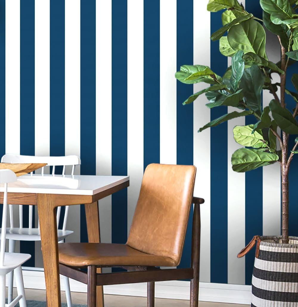 Guvana 472.4"X17.7" Striped Peel and Stick Wallpaper Black and White Self-Adhesive Wallpaper Removable Contact Paper Waterproof Wall Paper for Livingroom Cabinets Shelves Drawer Liner Decor Vinyl Roll