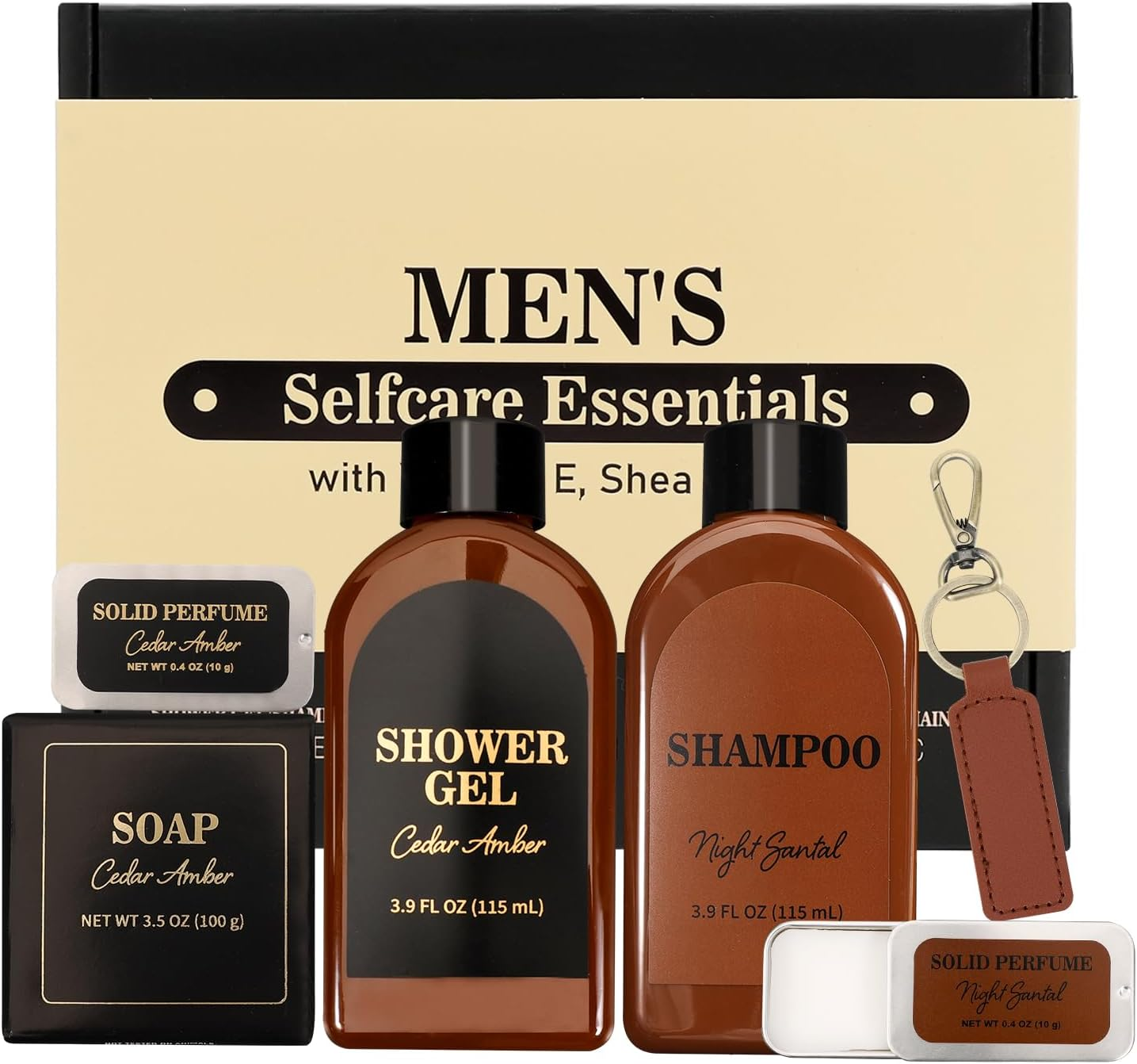 Gift Baskets for Men, Bath and Body Spa Gift Baskets Set for Men, Body & Earth Cedar Scented Mens Bath Set image number 6