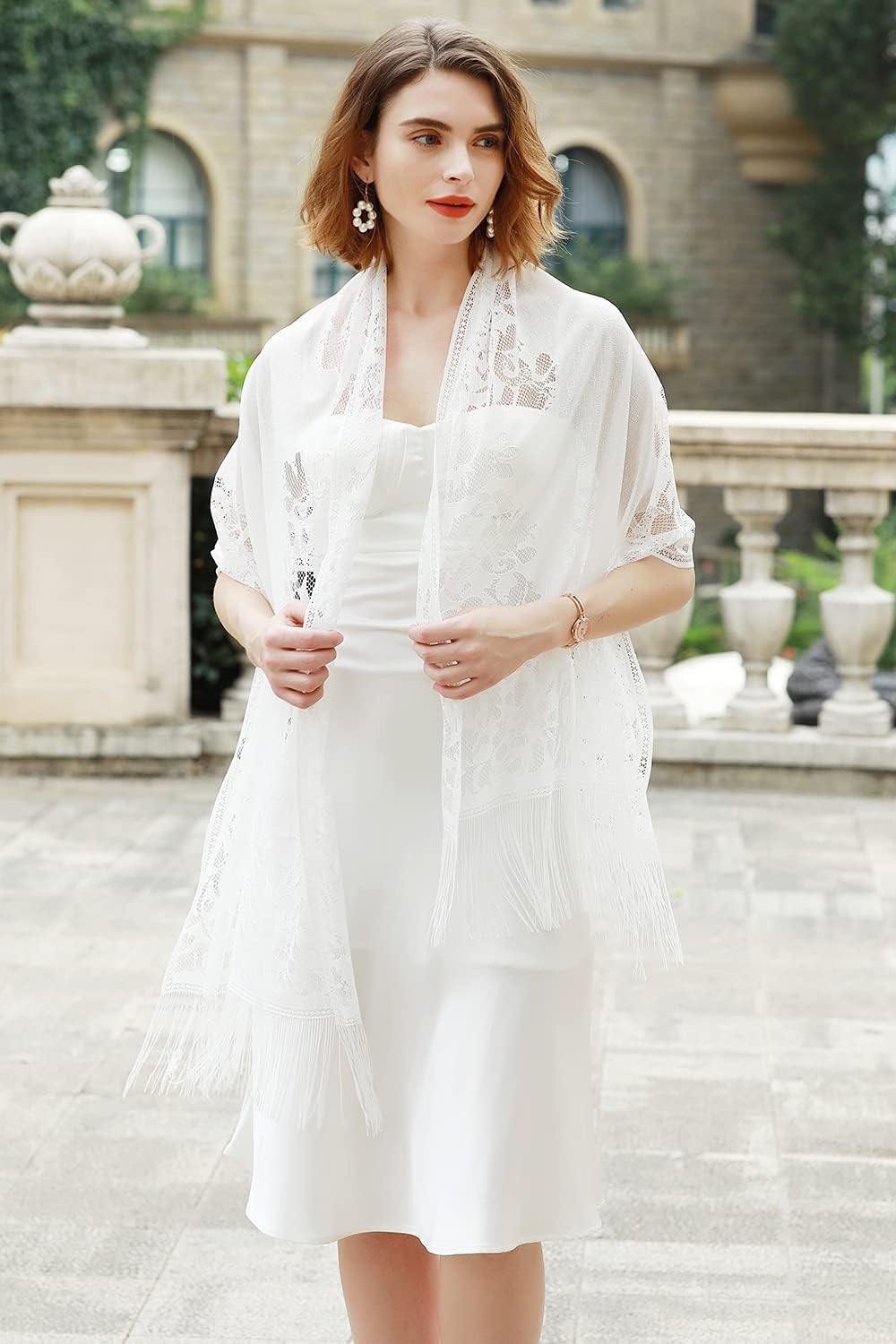 RIIQIICHY Shawls and Wraps for Evening Dresses Scarfs for Women Pashmina Wedding Formal Shawl - Black image number 6