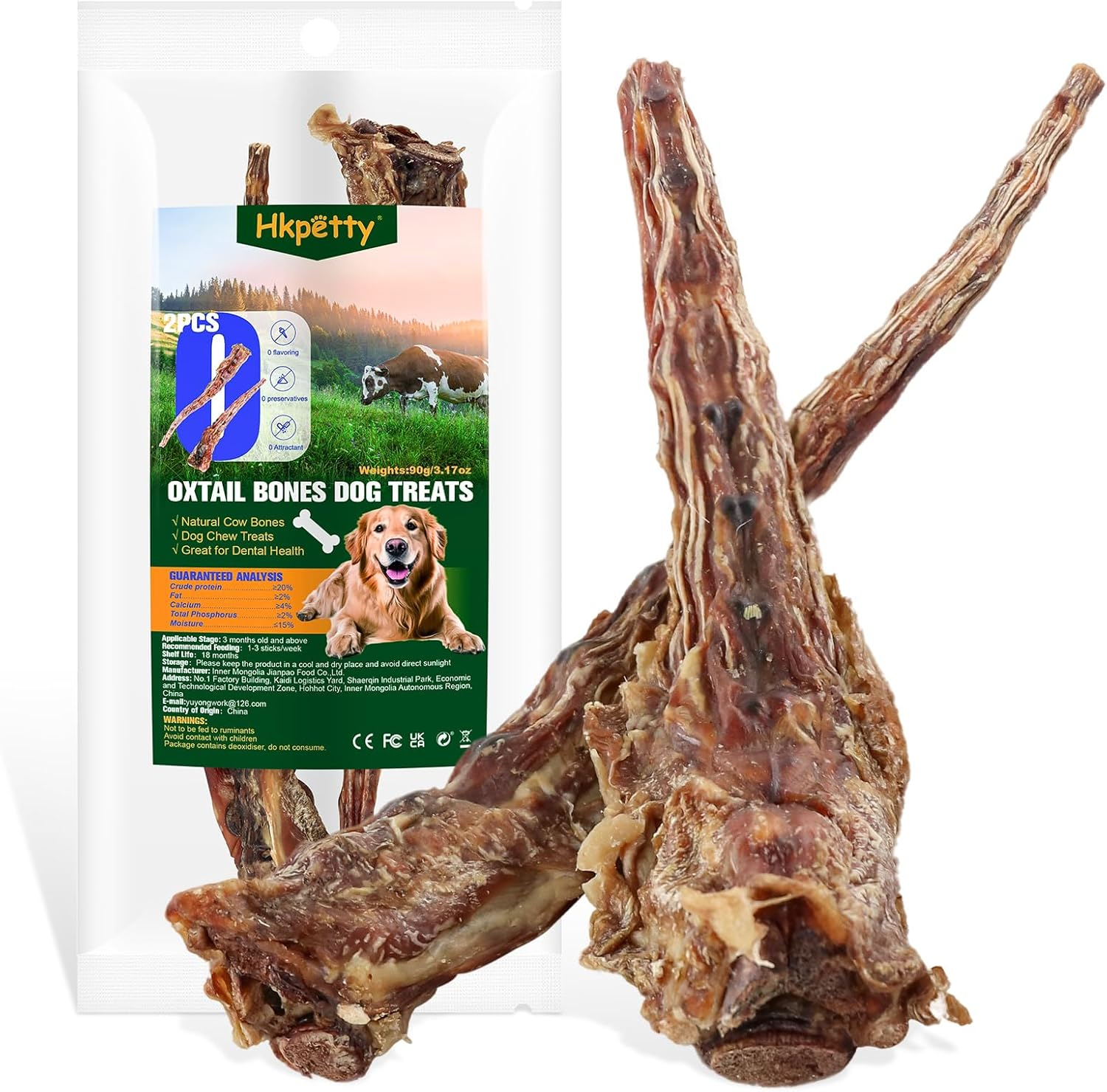 Natural Beef Tail Bones for Dogs - Long-Lasting Dental Chew, Rawhide-Free & Digestible Dog Treats,Single Ingredient Grass-Fed Beef（2 PCS） image number 4