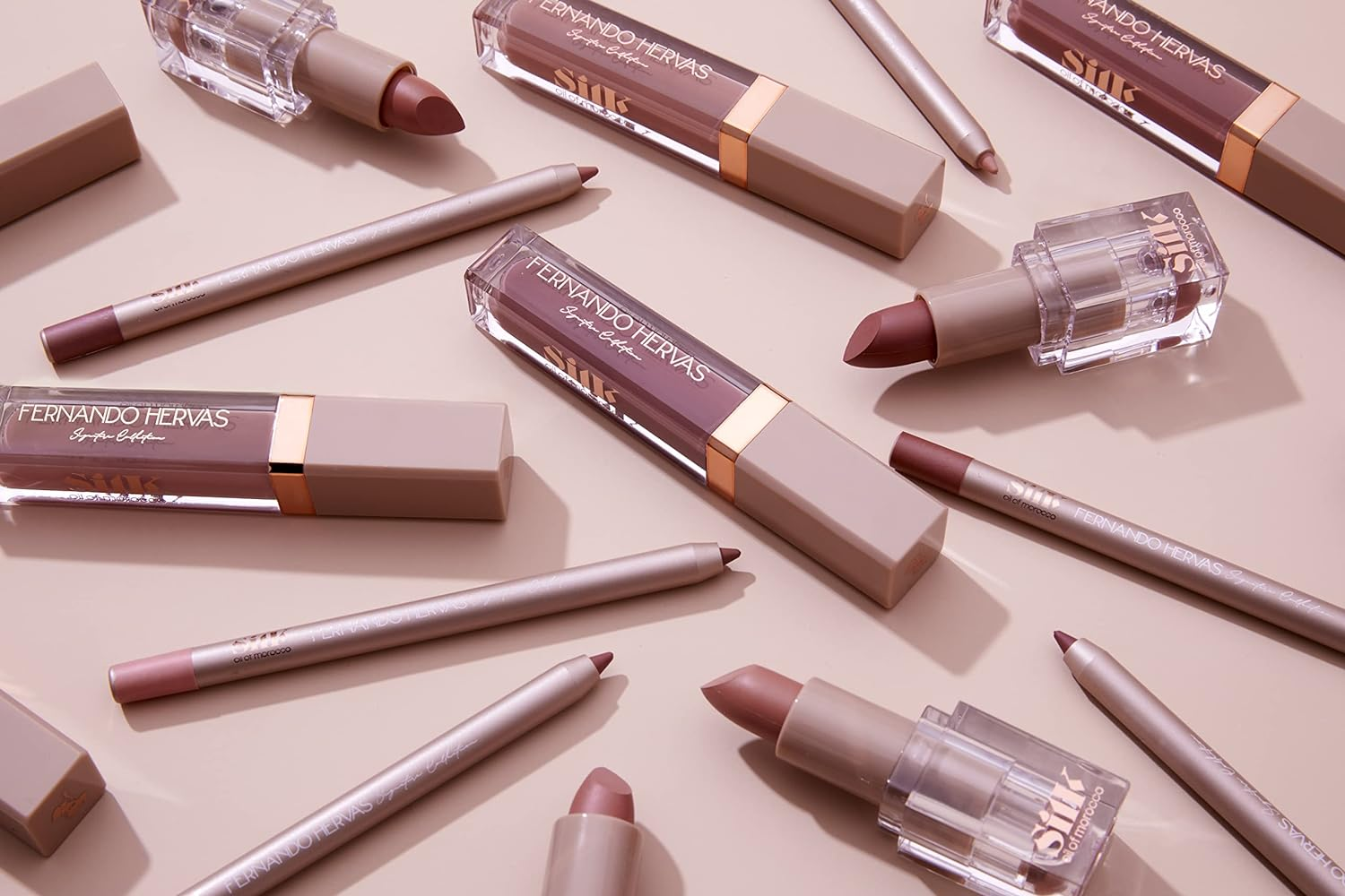 Silk Oil of Morocco Nude 4 Lip Shine Argan Gloss by Fernando Hervas, Mid Tone Nude image number 3