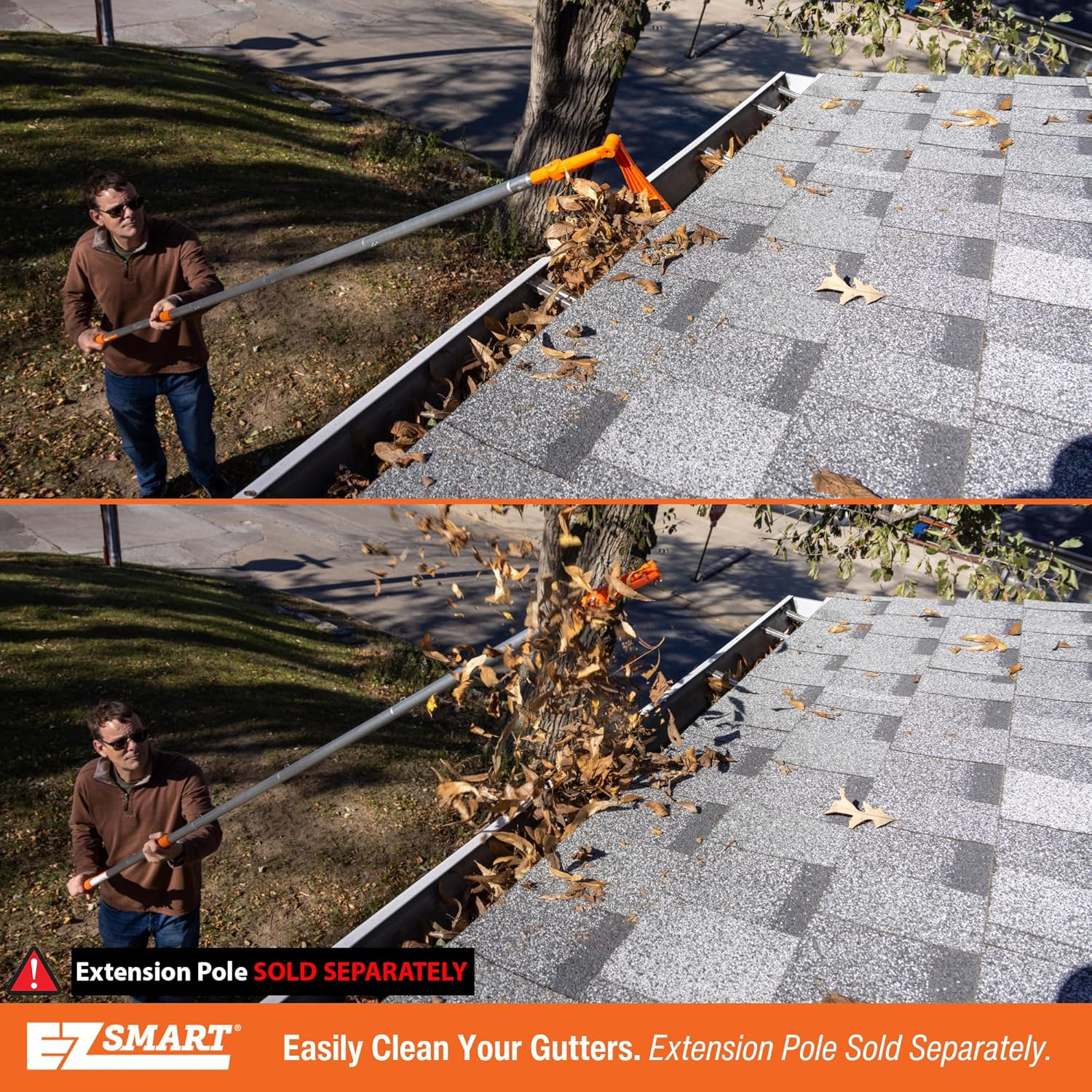 EZ Smart Mini Rake, Great for Removing Leaves and Branches from Roofs, Gutters and Other Out-Of-Reach Areas Where Debris Accumulates. image number 1