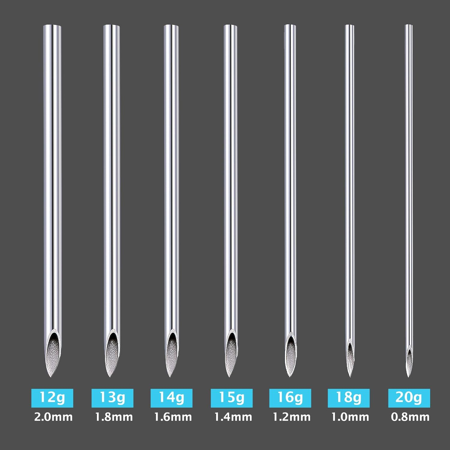 16G Body Piercing Needles,10Pcs DJCIW Sterile Disposable Stainless Steel Needles for Ear, Nose, Navel, Nipple, Lip -Ultra Sharp image number 5