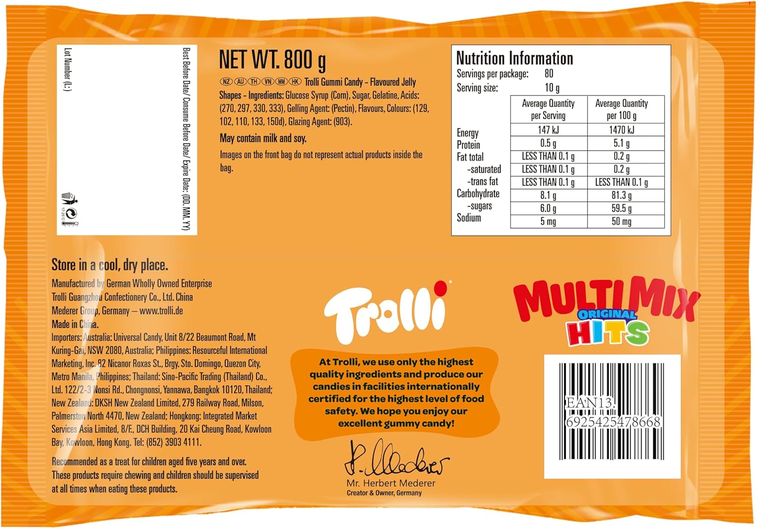 Trolli Multi Mix 800G &ndash; Assorted Gummy Candies image number 1