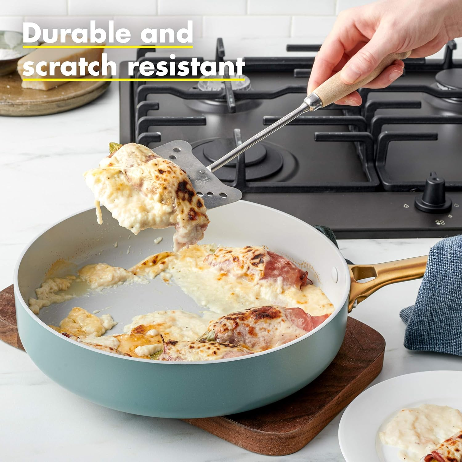 Greenpan Padova Healthy Ceramic Nonstick 10Pc Cookware Pots and Pans Set, Induction Safe, Smokey Blue image number 4