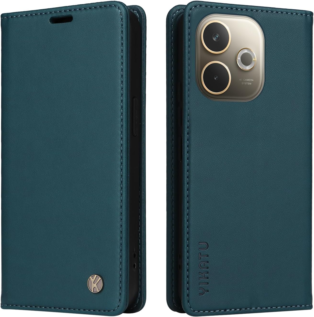 YBFJCE Case for Oppo A5 Pro 5G PU Leather Wallet Cover,Flip Folio Case with Card Holders,Magnetic Phone Cover Compatible with Oppo A5 Pro 5G,Green image number 3