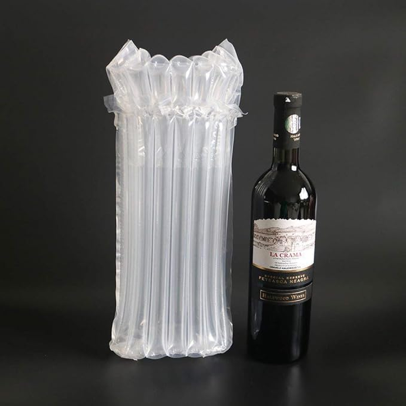 12 Pcs Wine Bottle Travel Protector Bags with Inflator Pump - Reusable Inflatable Air Column Packaging Bubble Bag for Safe Transportation and Shipping image number 1
