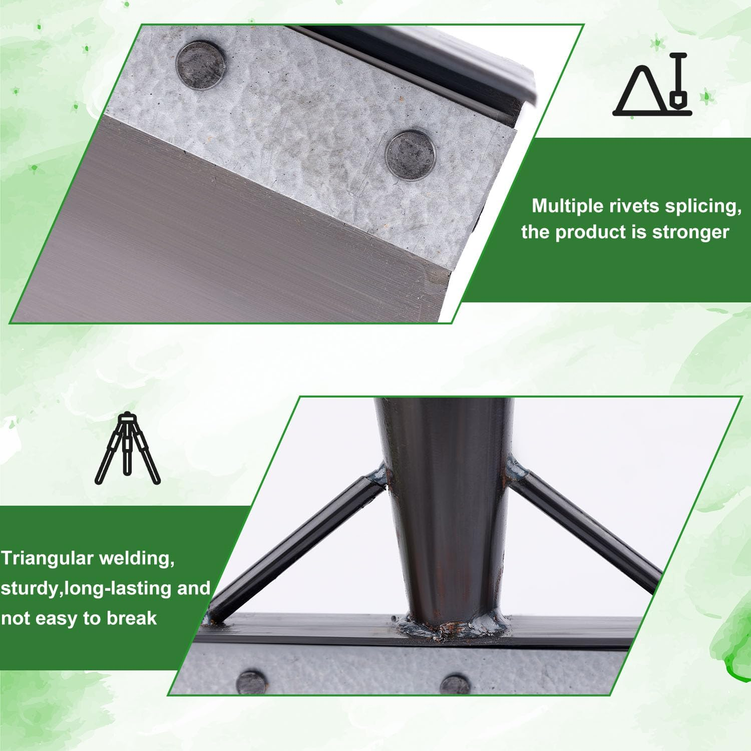 Multifunctional Garden Cleaning Shovel, 21Cm Outdoor Cleaning Shovel Manganese Steel Square Garden Shovel Weed Scraper Shovel Gardening Tool for Removing Weed Snow (Without Handle) image number 6